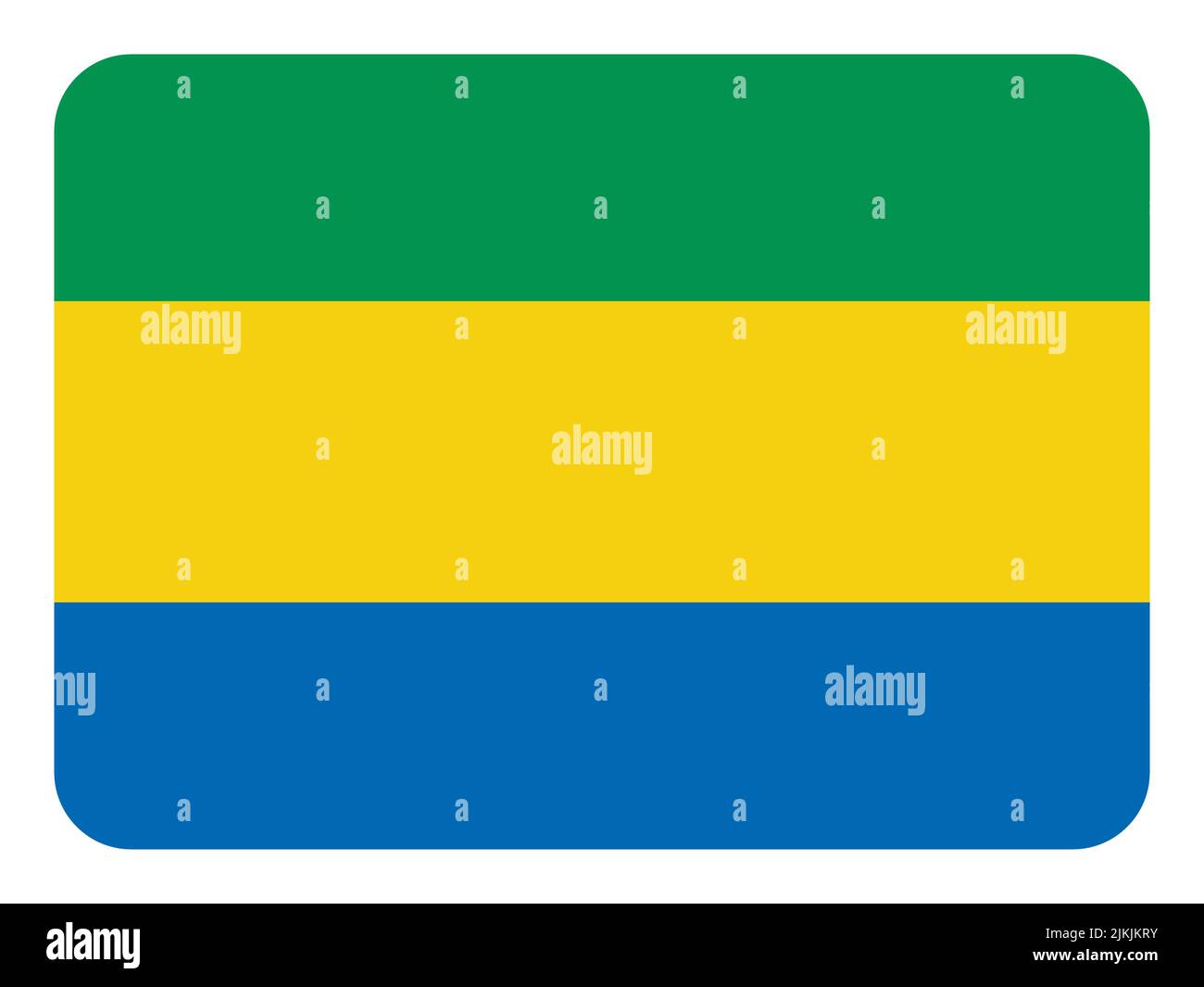 Flagge von Gabun. Nationales Symbol in offiziellen Farben. Vorlagensymbol. Abstrakter Vektorhintergrund Stock Vektor