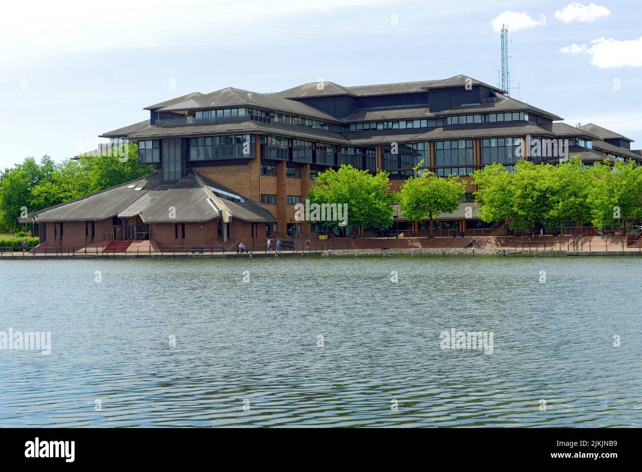 Cardiff County Council Hall, Atlantic Wharf, Cardiff, Südwales, UK. Stockfoto