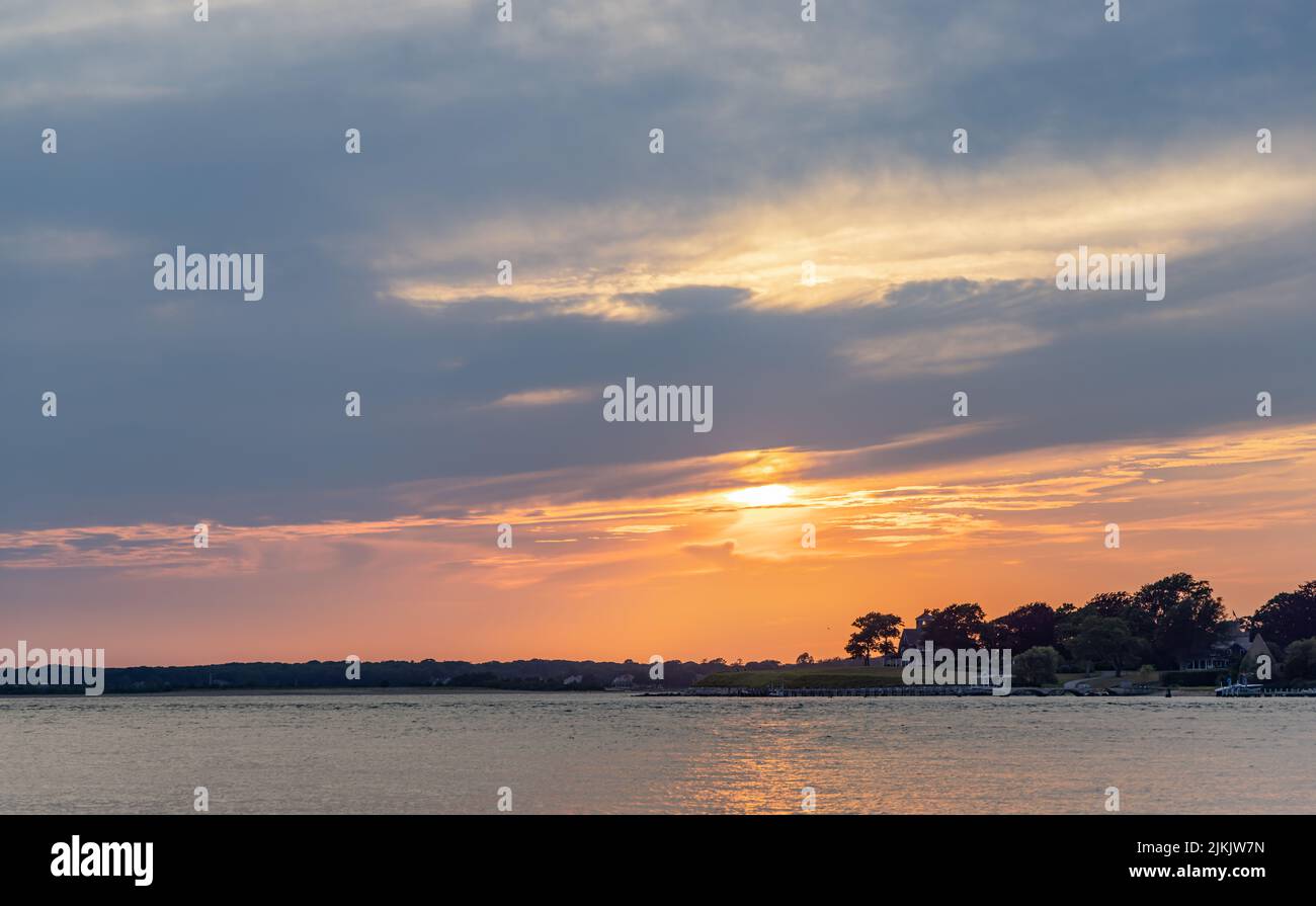 Sonnenuntergang auf Shelter Island Stockfoto