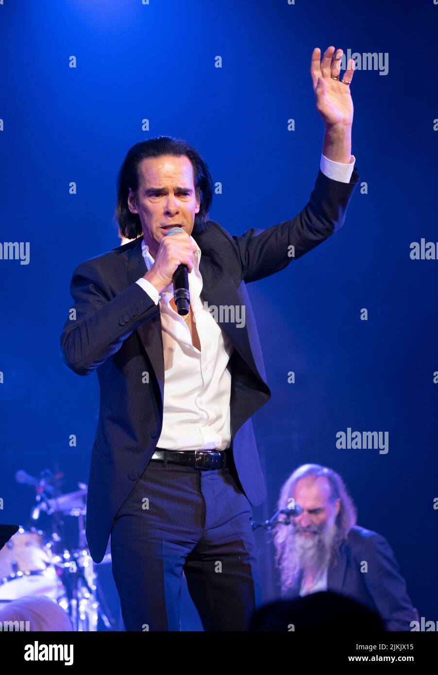 Die Sänger Nick Cave und Warren Ellis leben im Paramount Theater in Oakland Stockfoto