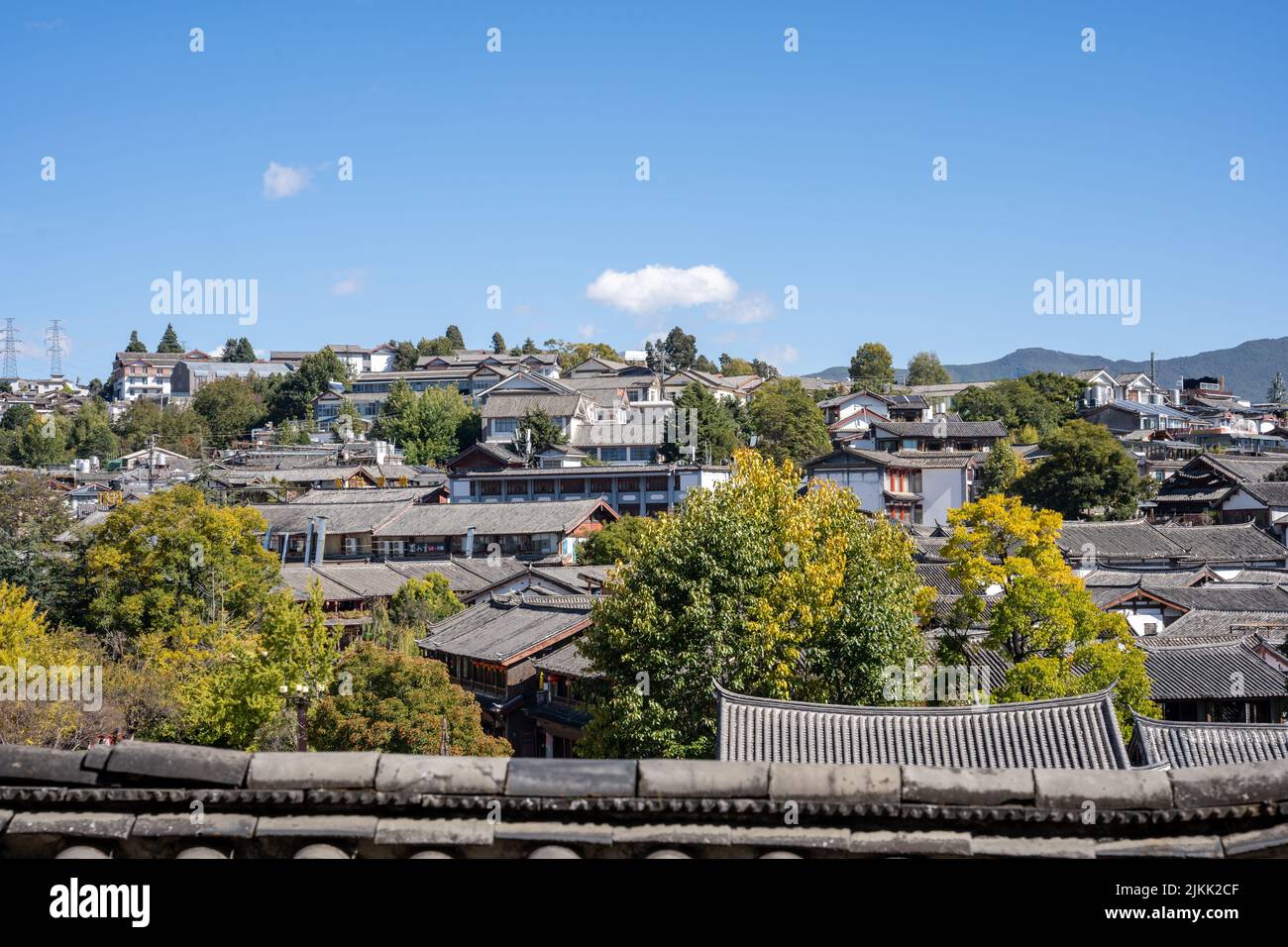 Das Haus dächer im Wohngebiet. Japanische Architektur. Stockfoto