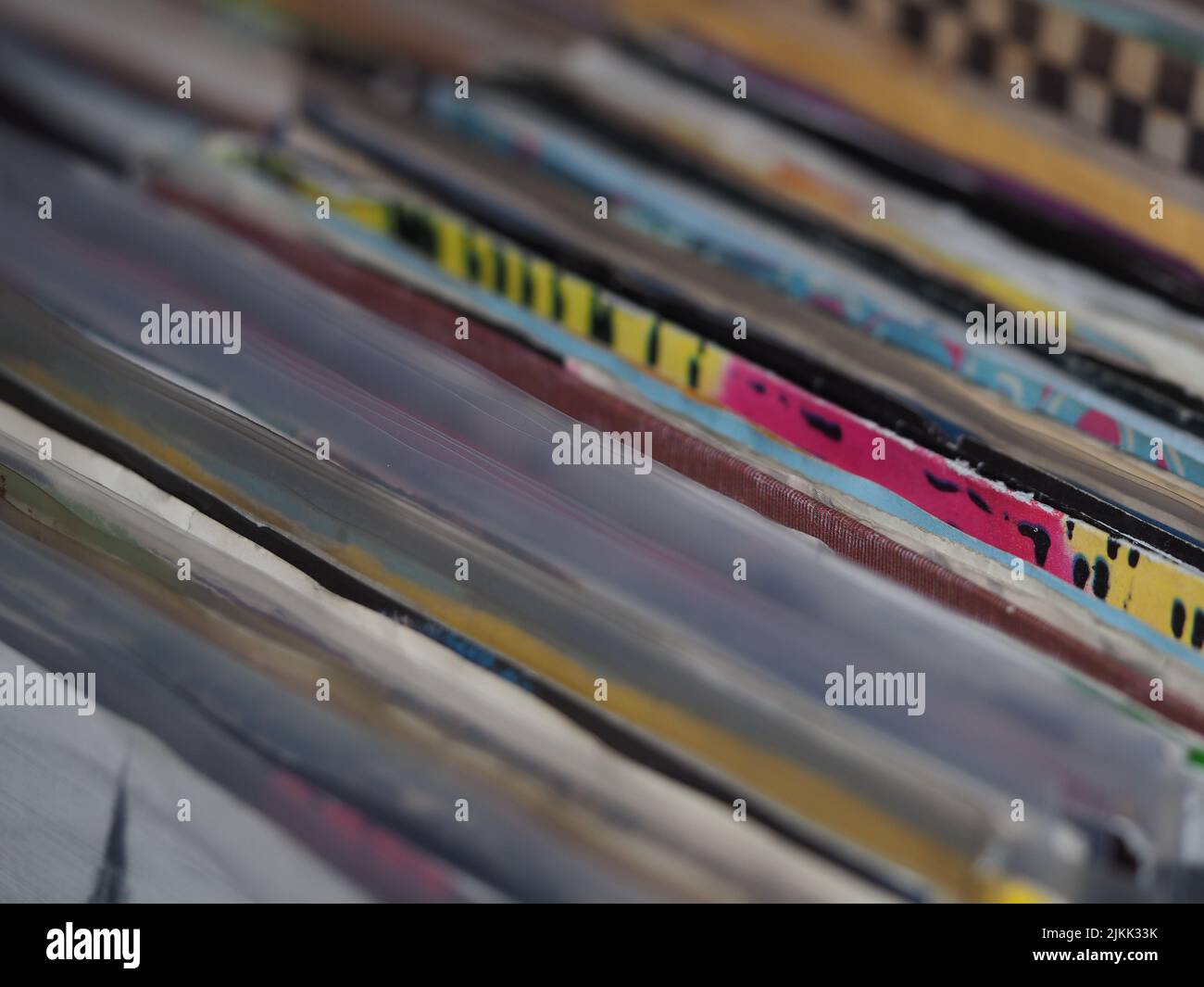 Eine Nahaufnahme von Vinylbezügen Stockfoto
