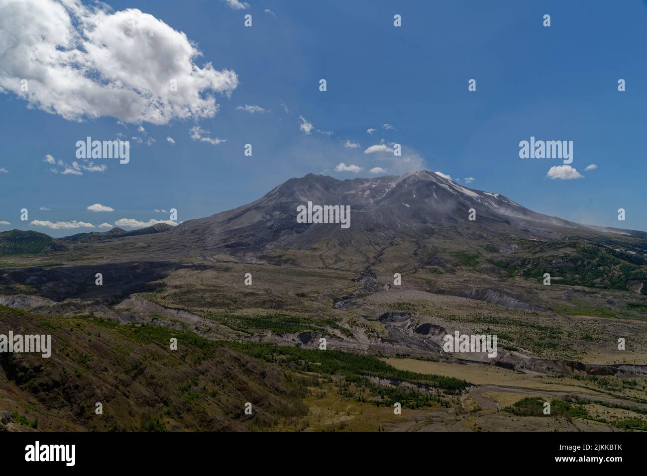 Die Landschaftsansicht des Vulkans Mount Saint Helens Stockfoto