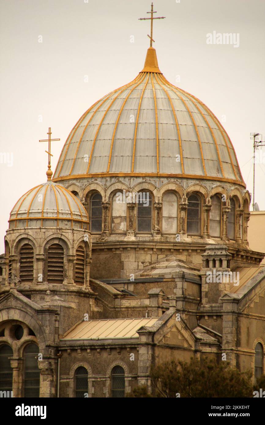 Ein schöner Blick auf die Kirche im russischen Stil in Biarritz, Frankreich Stockfoto