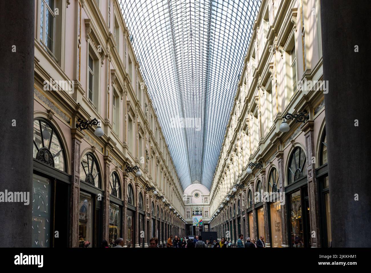 Die Königliche Galerie von Saint Hubert in der Innenstadt von Brüssel, Belgien, Europa Stockfoto