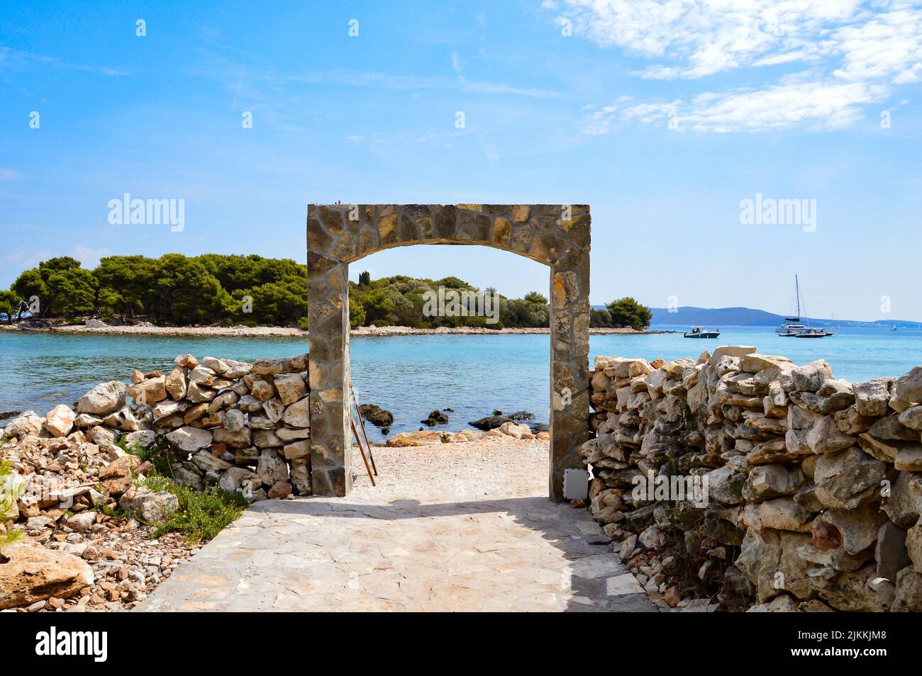 Die Uferpromenade einer Insel in Split in Kroatien Stockfoto