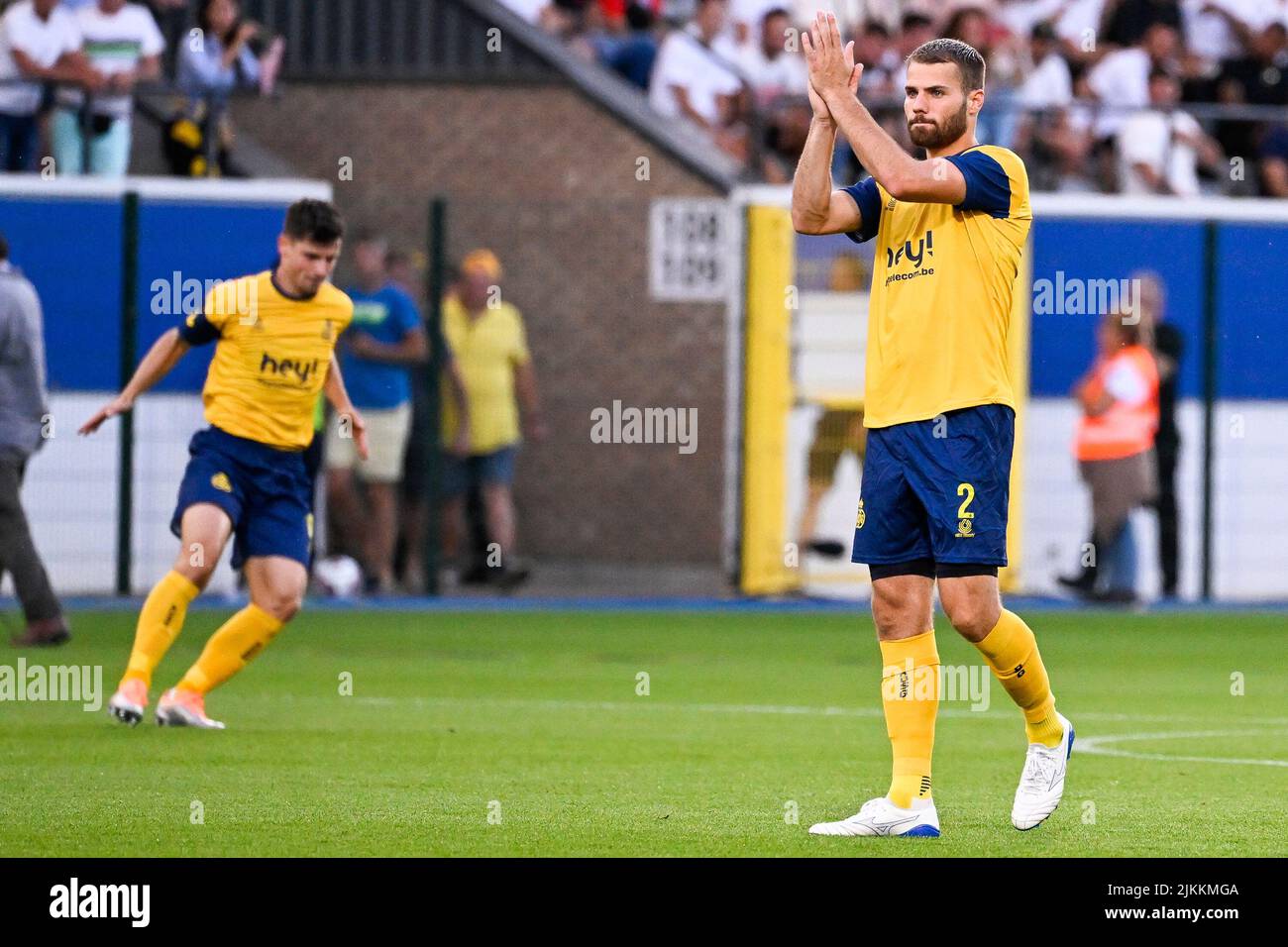 Heverlee, Belgien. 02. August 2022. Bart Nieuwkoop von der Union am Dienstag, dem 02. August 2022, beim Start eines Spiels zwischen dem belgischen Fußballteam Royale Union Saint-Gilloise und dem Scottish Rangers FC in Heverlee, dem ersten Auslauf der dritten Qualifikationsrunde des UEFA Champions League-Wettbewerbs. BELGA FOTO LAURIE DIEFFEMBACQ Kredit: Belga Nachrichtenagentur/Alamy Live News Stockfoto