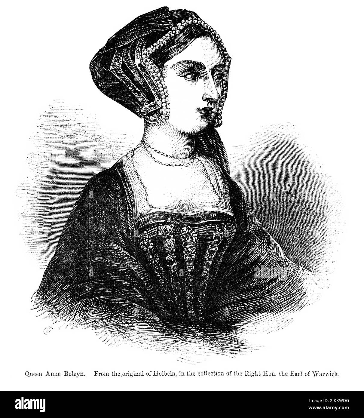 Queen Anne Boleyn, Illustration aus dem Buch, „John Cassel’s Illustrated History of England, Volume II“, Text von William Howitt, Cassell, Petter und Galpin, London, 1858 Stockfoto