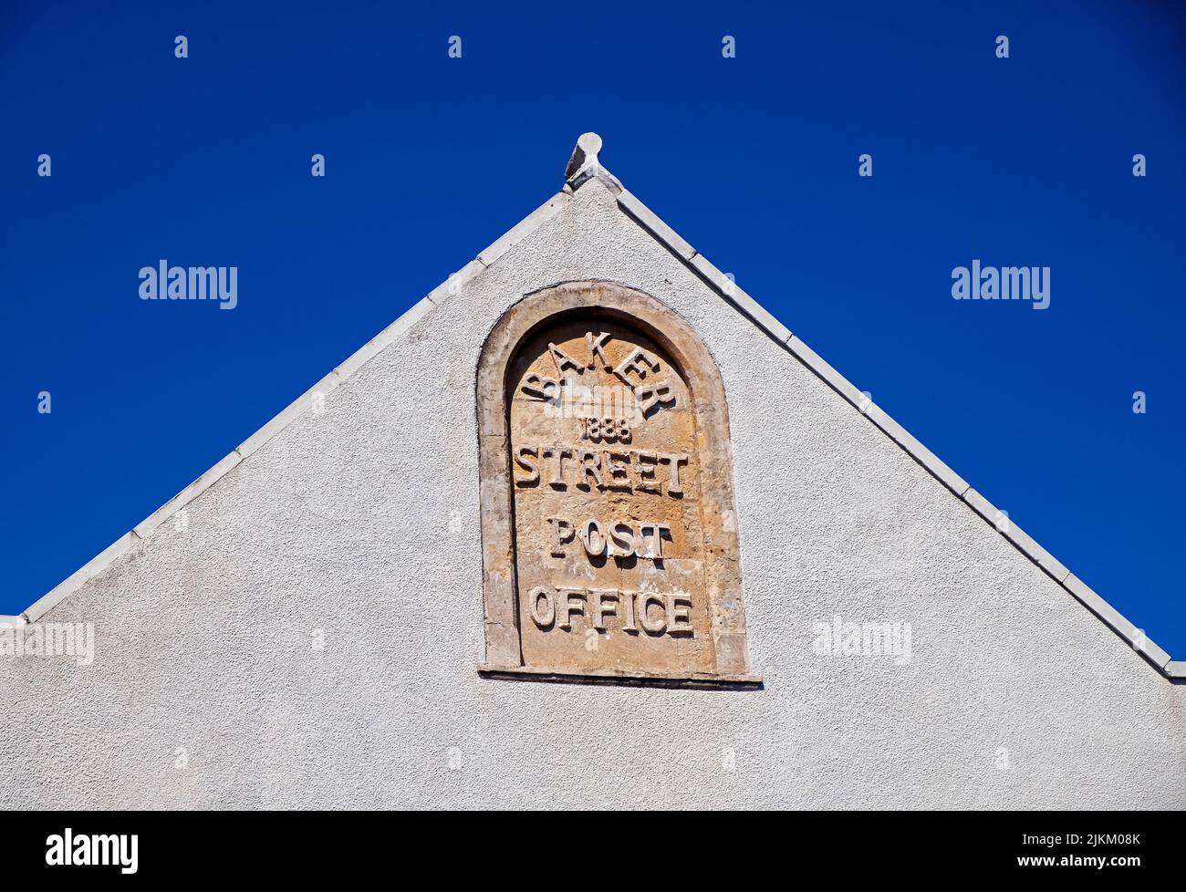 Ein dreidimensionales Geisterschild, das den ehemaligen Standort der Baker Street Post in Weston-super-Mare, Großbritannien, markiert Stockfoto