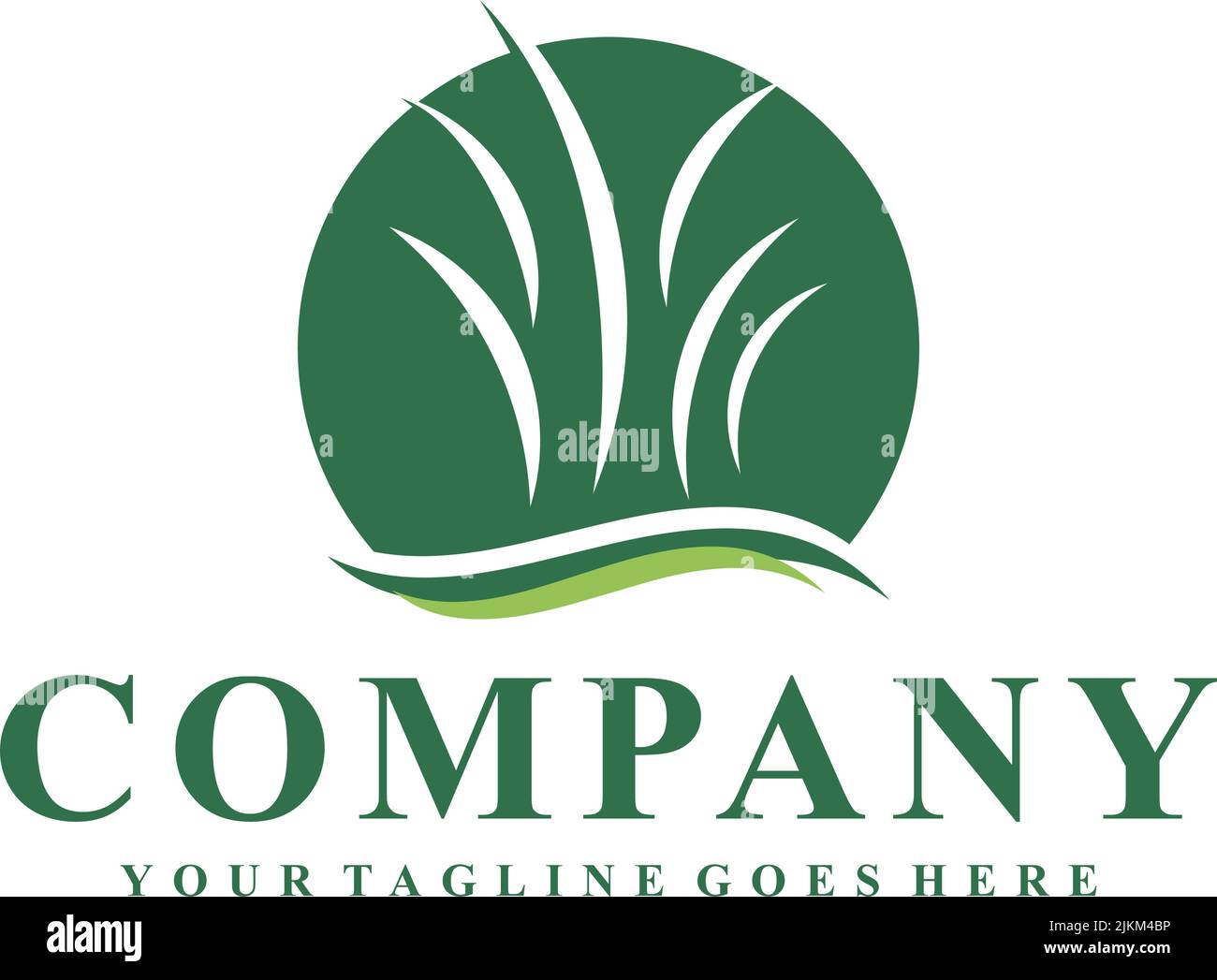 Logo-Design-Inspiration für Rasenpflege-Service Stock Vektor