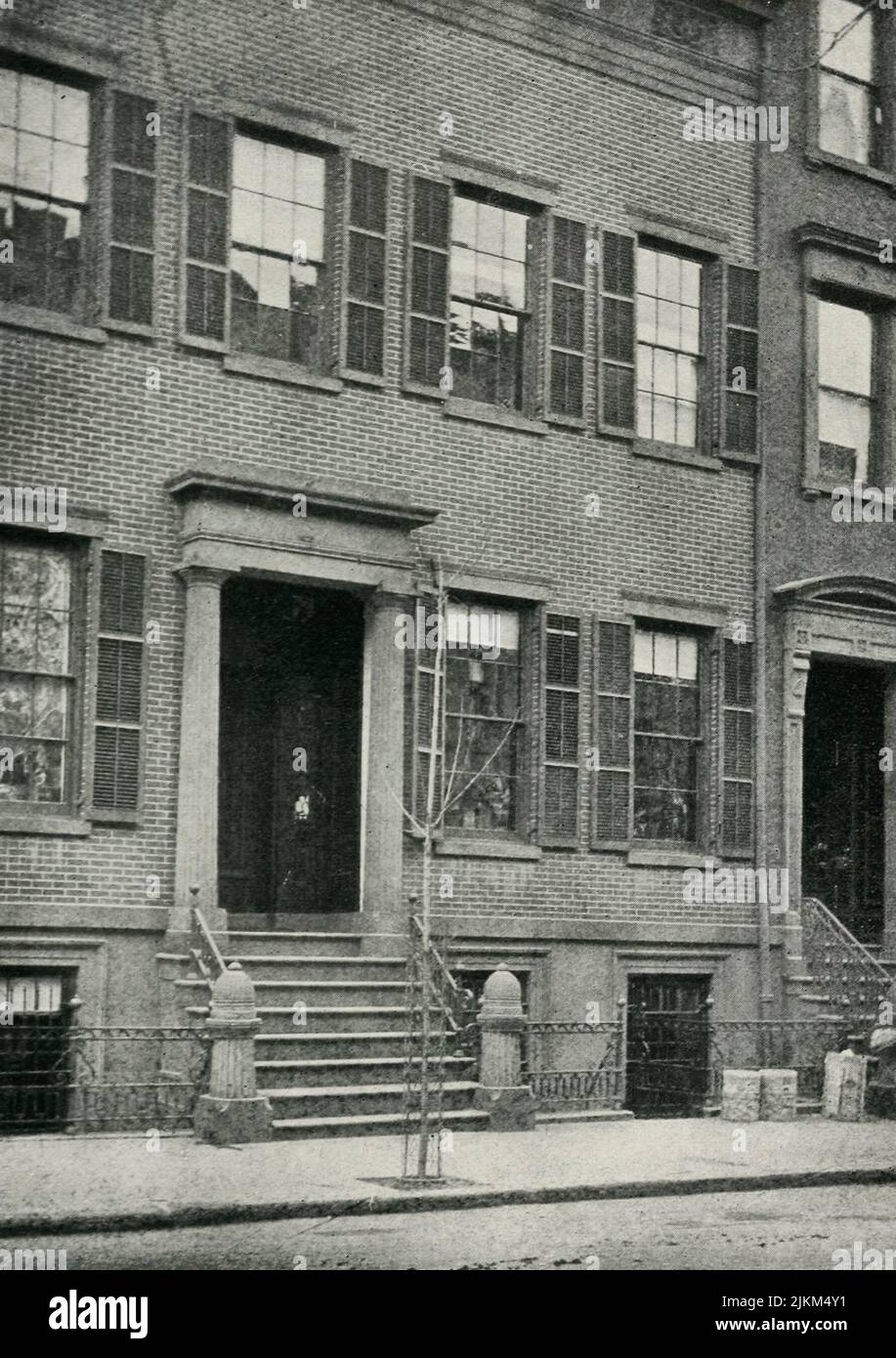 Foto des Hauses von Edwin Forrest, 436 West Twenty-Second Street, das er bald nach den schändlichen Macready-Forrest-Krawallen (Astor Place Riots) besetzte Stockfoto
