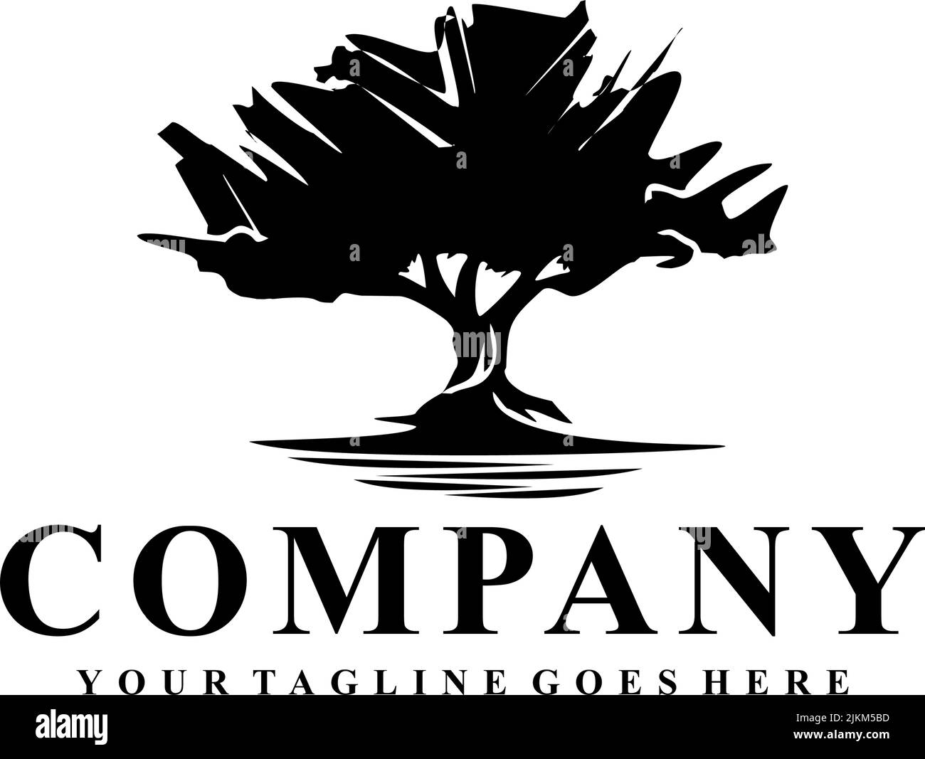 Eichenbaum Logo Design Green Company Stock Vektor