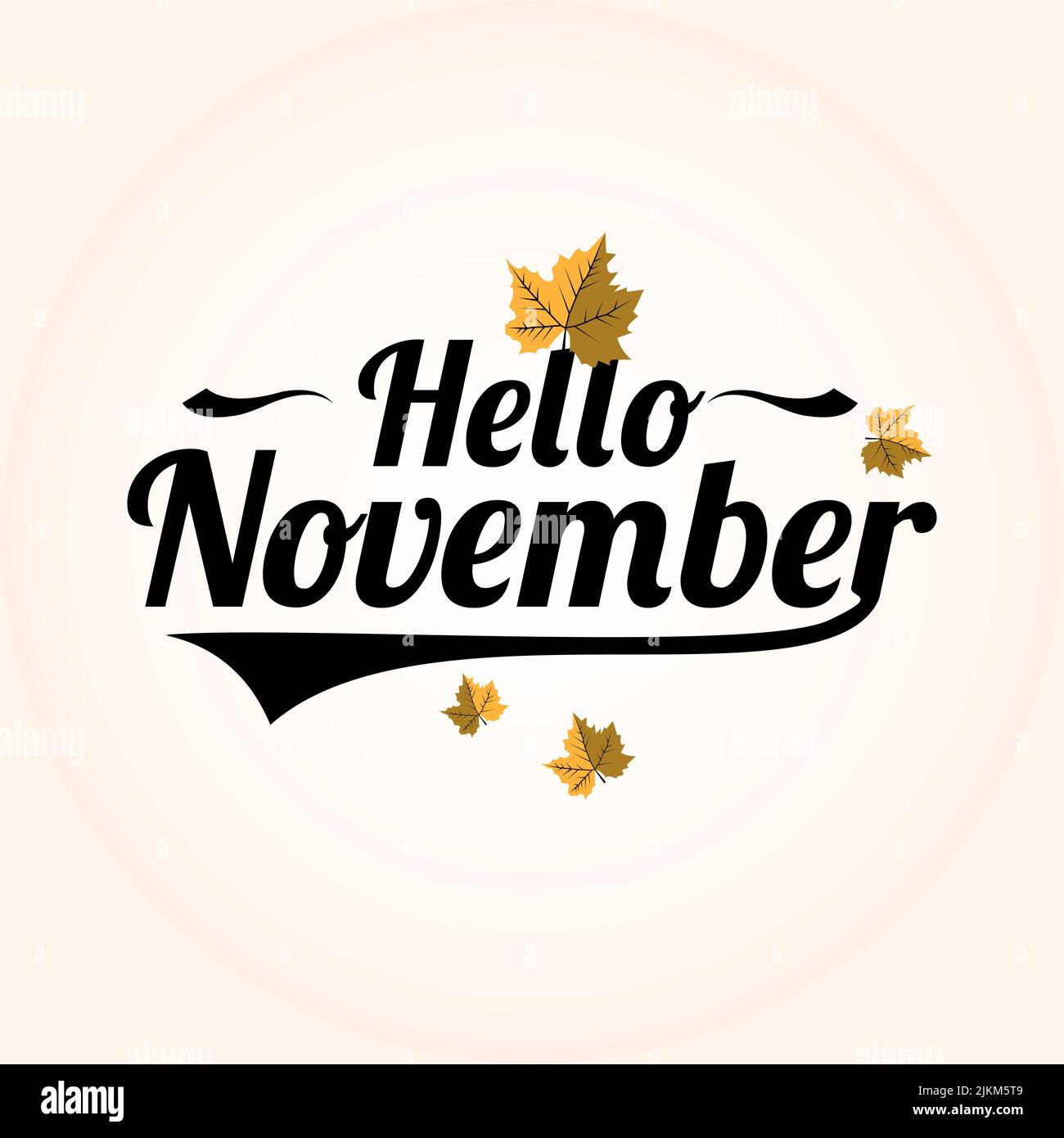 Hallo November-Schriftzug. Elemente für Einladungen, Poster, Grußkarten Jahreszeiten Grüße Stockfoto, Bild, Hintergrundvektordarstellung Stock Vektor