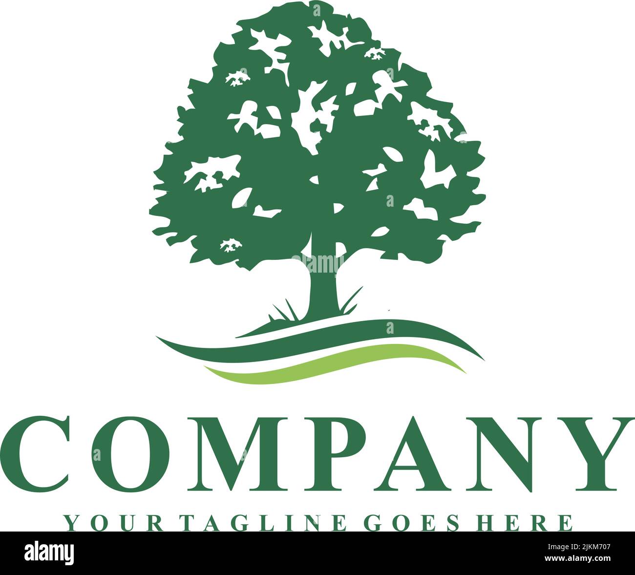 Logo-Design-Inspiration für Rasenpflege-Service Stock Vektor