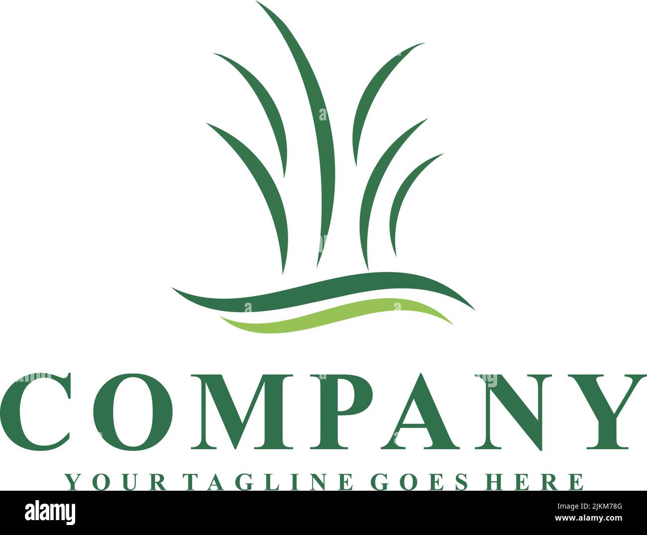 Logo-Design-Inspiration für Rasenpflege-Service Stock Vektor