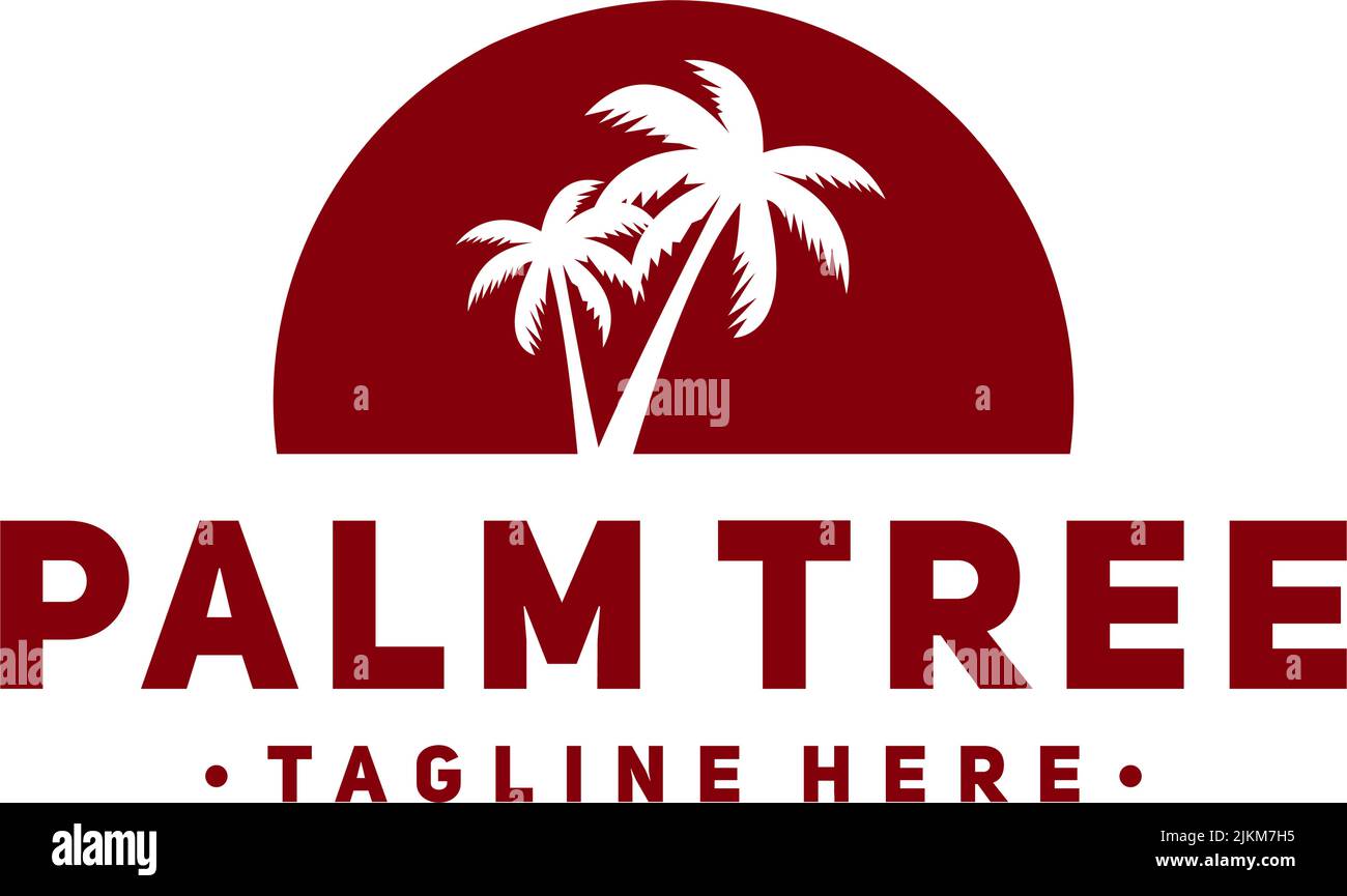 Inspirierendes Design mit Strandpalmen-Logo Stock Vektor