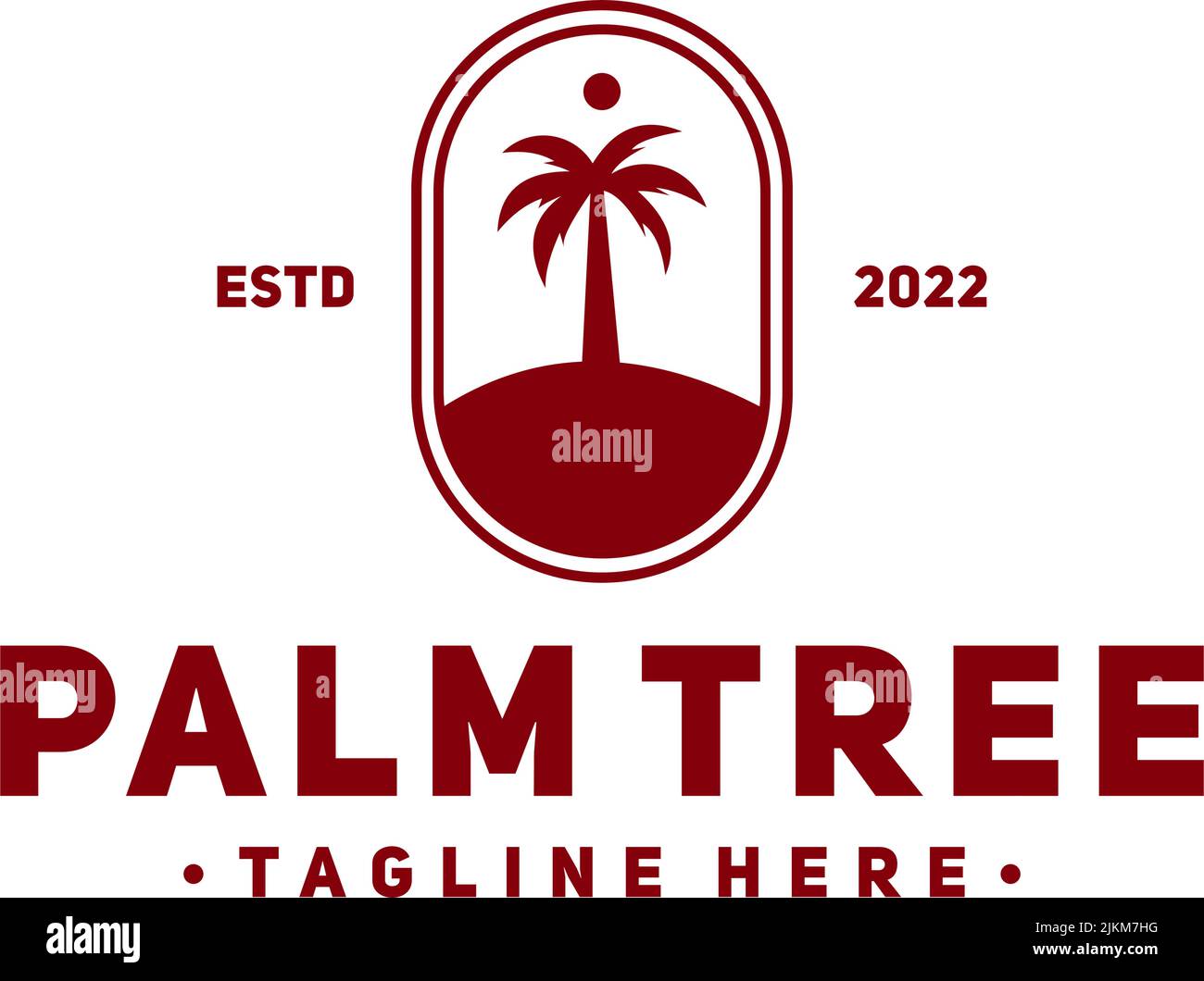 Inspirierendes Design mit Strandpalmen-Logo Stock Vektor