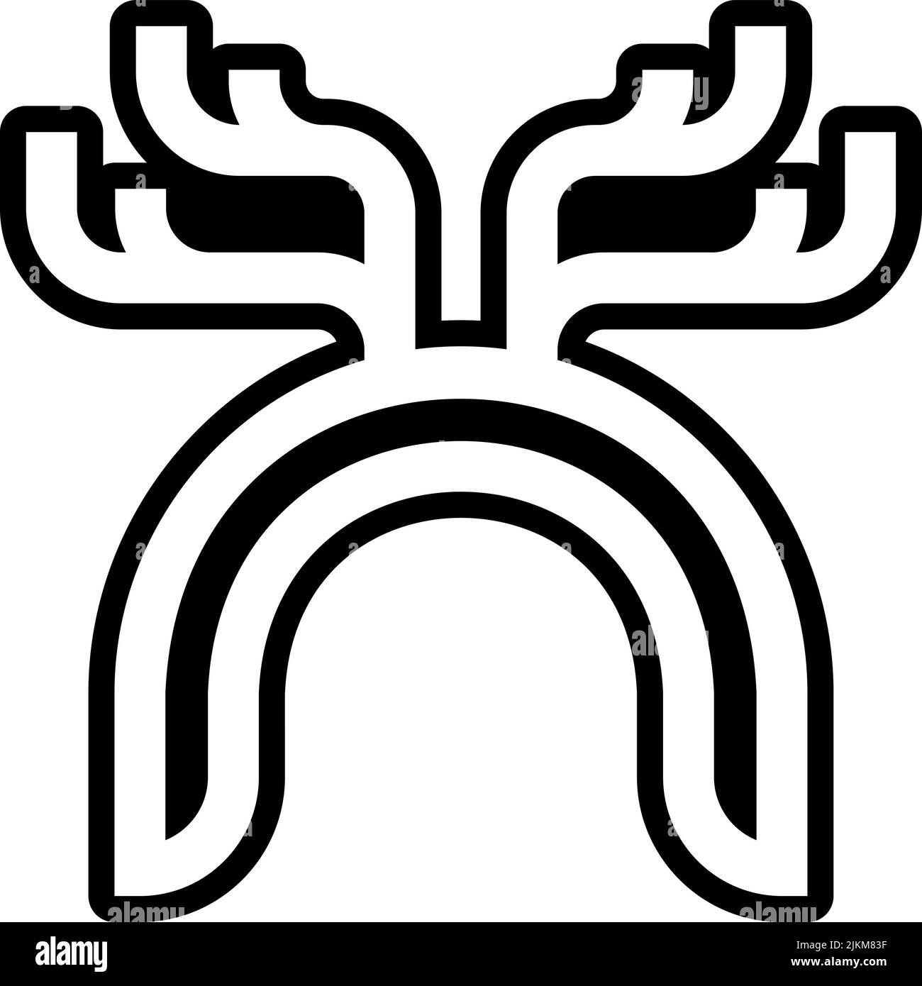 Rentier Geweih Symbol schwarze Vektor-Illustration. Stock Vektor