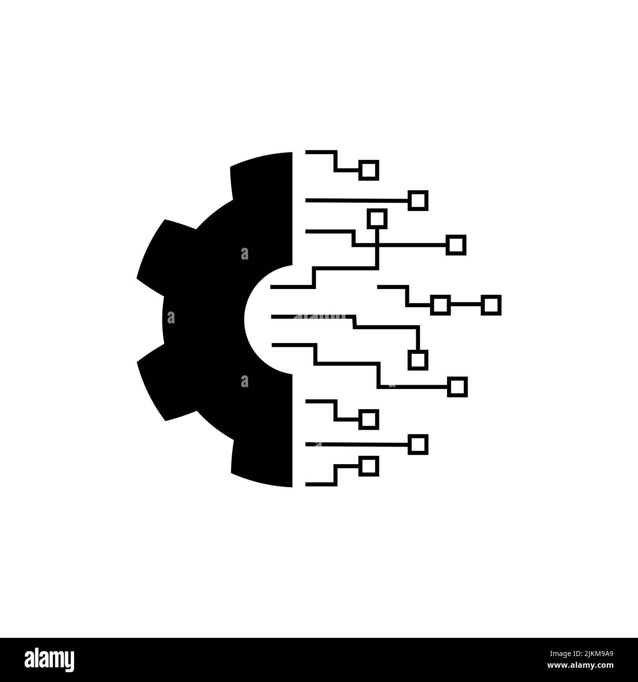 Gear Smart ai-Symbol. Gear Smart ai Vektor-Symbol für Web-Design isoliert auf weißem Hintergrund Stock Vektor