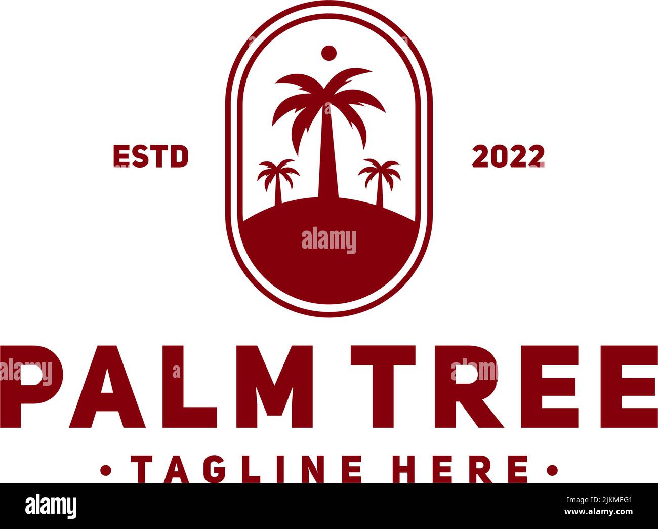 Inspirierendes Design mit Strandpalmen-Logo Stock Vektor