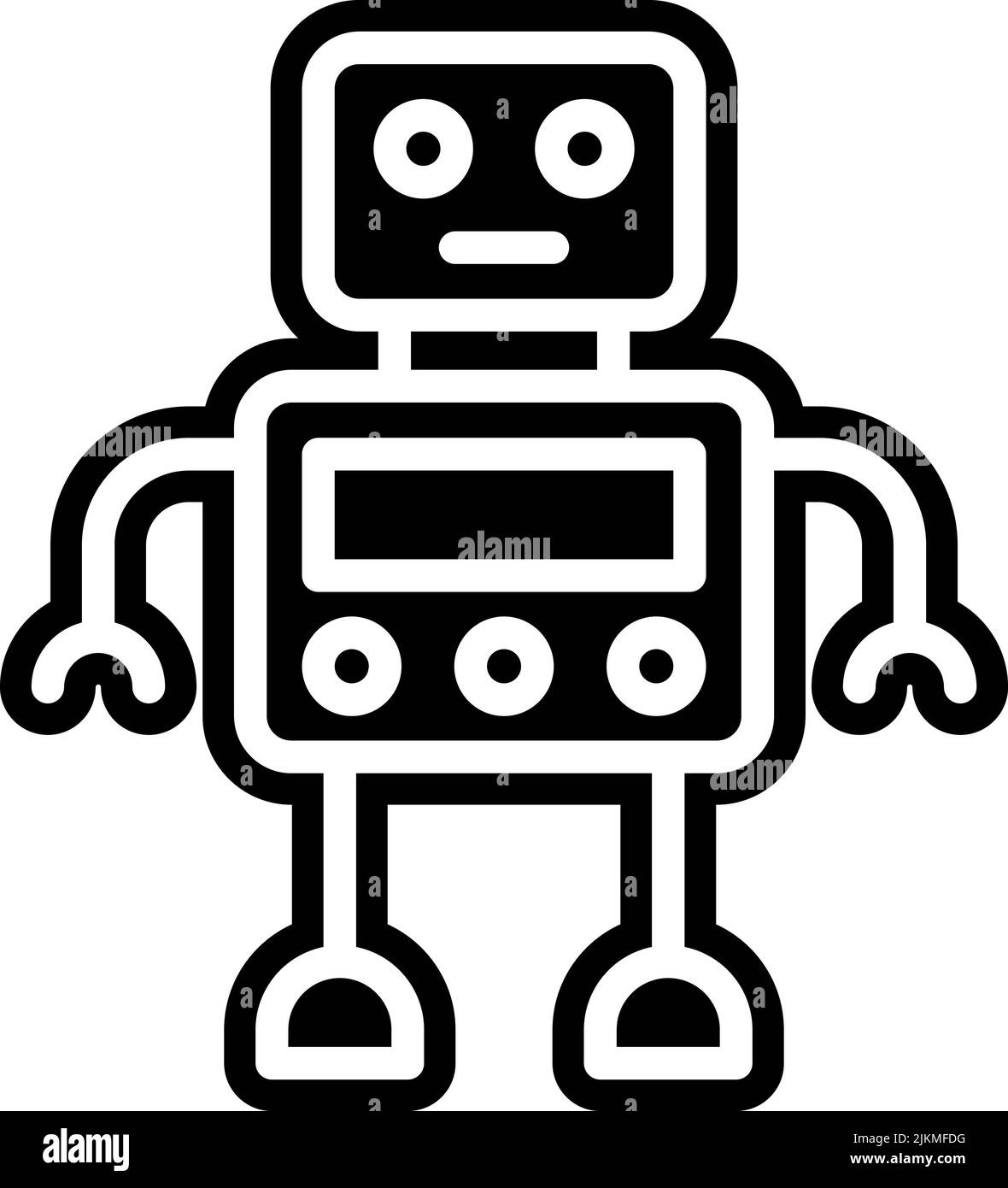 Robotersymbol, schwarze Vektorgrafik. Stock Vektor