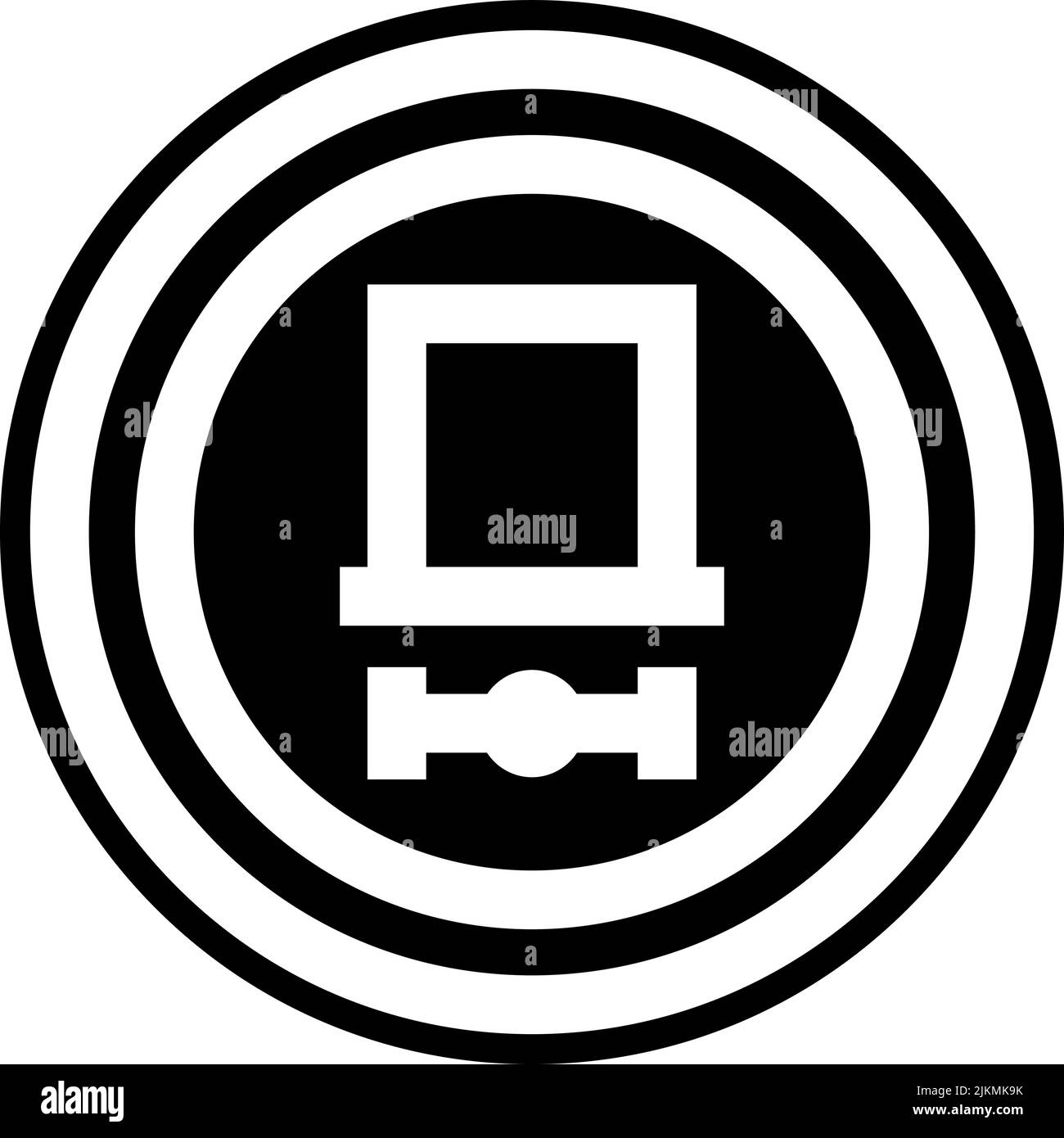 Symbol für gefährliche Güter, schwarze Vektorgrafik. Stock Vektor