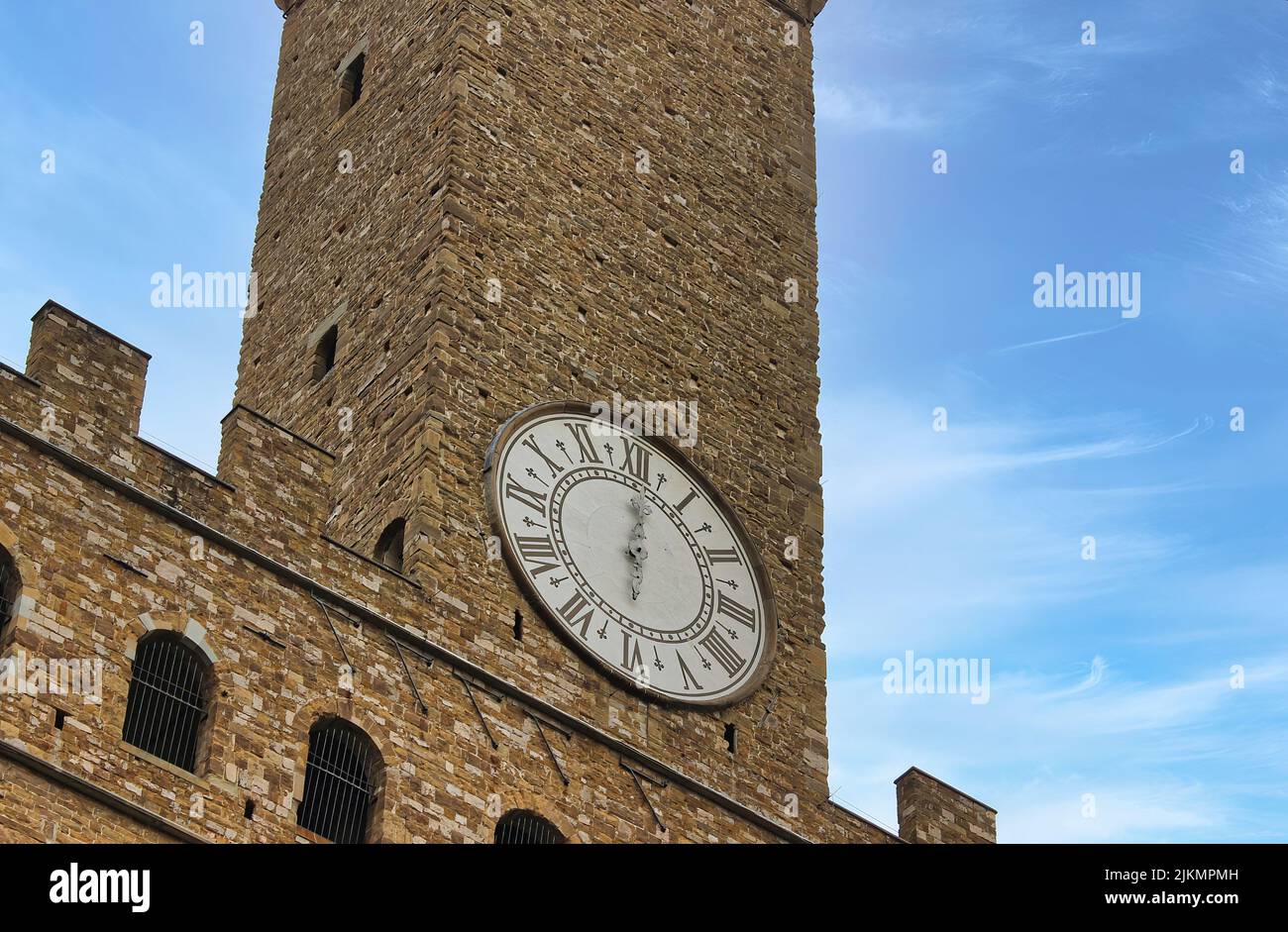 Der Alte Palast (Palazzo Vecchio oder Palazzo della Signoria), Florenz - Italien. Stockfoto