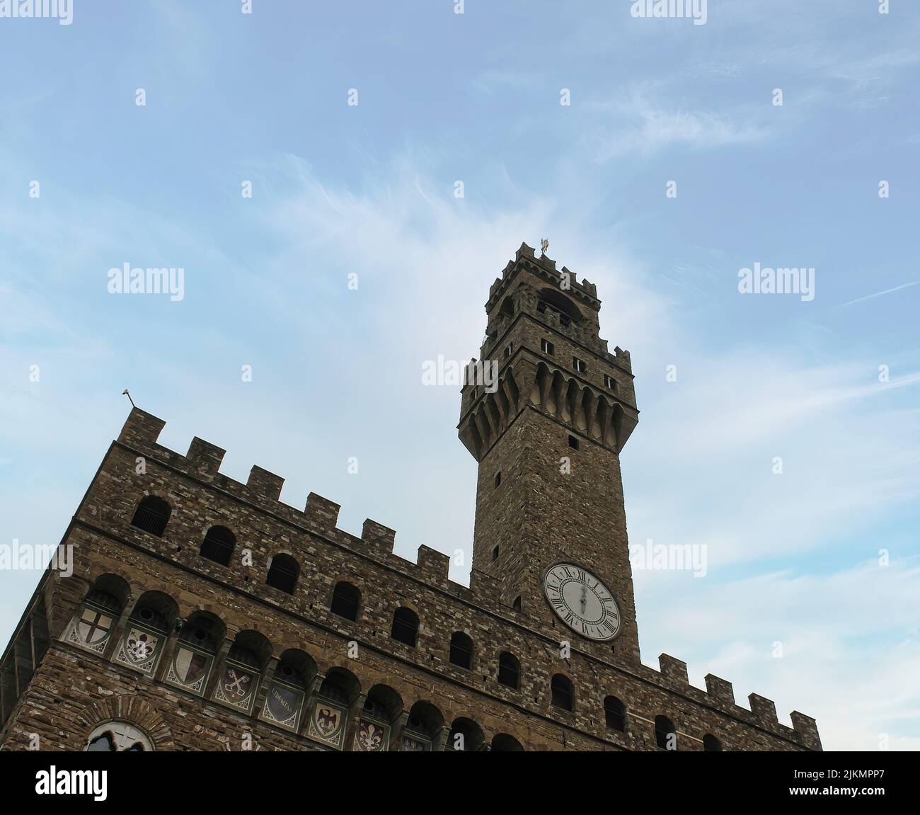 Der Alte Palast (Palazzo Vecchio oder Palazzo della Signoria), Florenz - Italien. Stockfoto