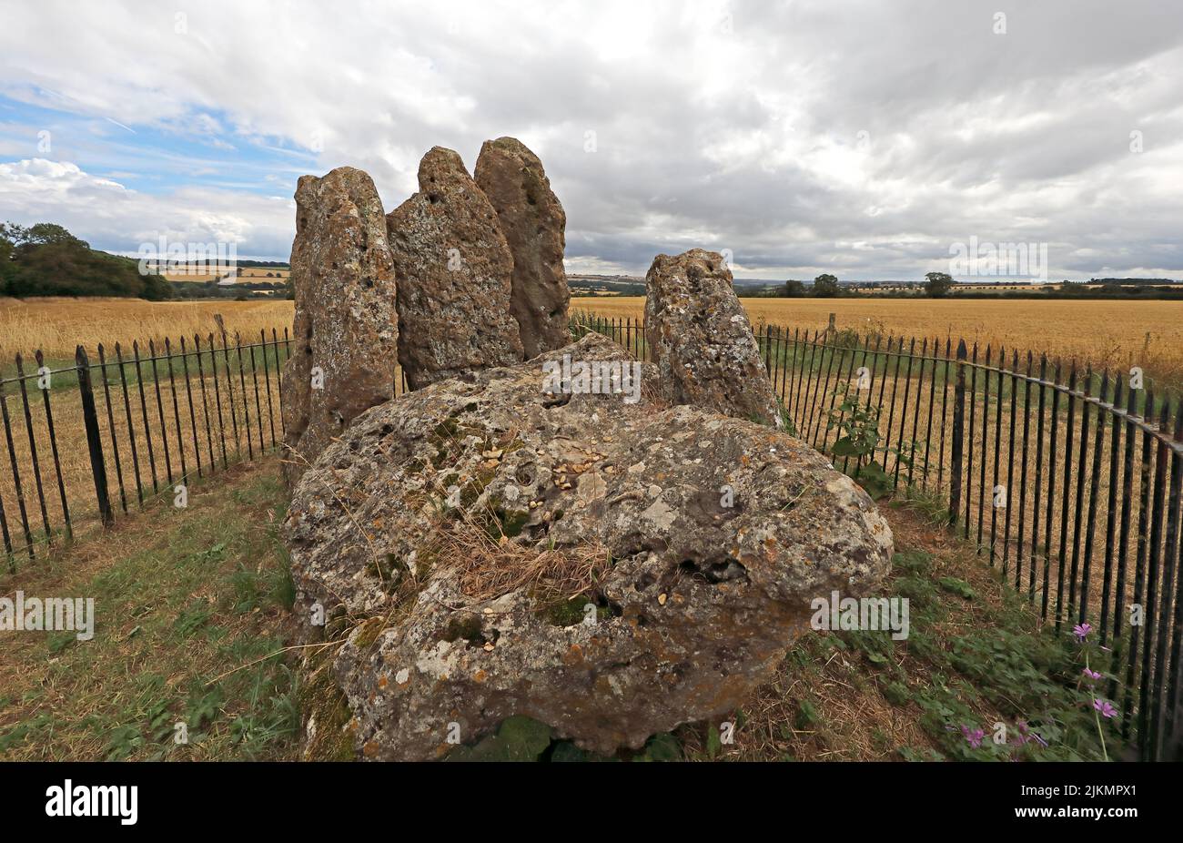 Rollright Stones 1700BC - Whispering Knights, ist eine "Portal Dolmen" Grabkammer, Little Rollright, Long Compton, Warwickshire, England, UK, OX7 5QB Stockfoto
