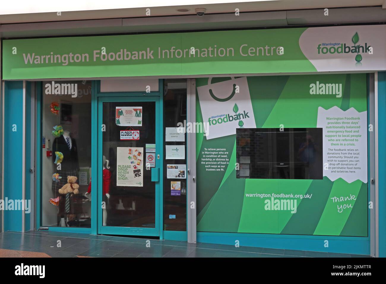 Warrington Foodbank Information Center, Golden Square, Warrington, Cichhire, England, VEREINIGTES KÖNIGREICH Stockfoto