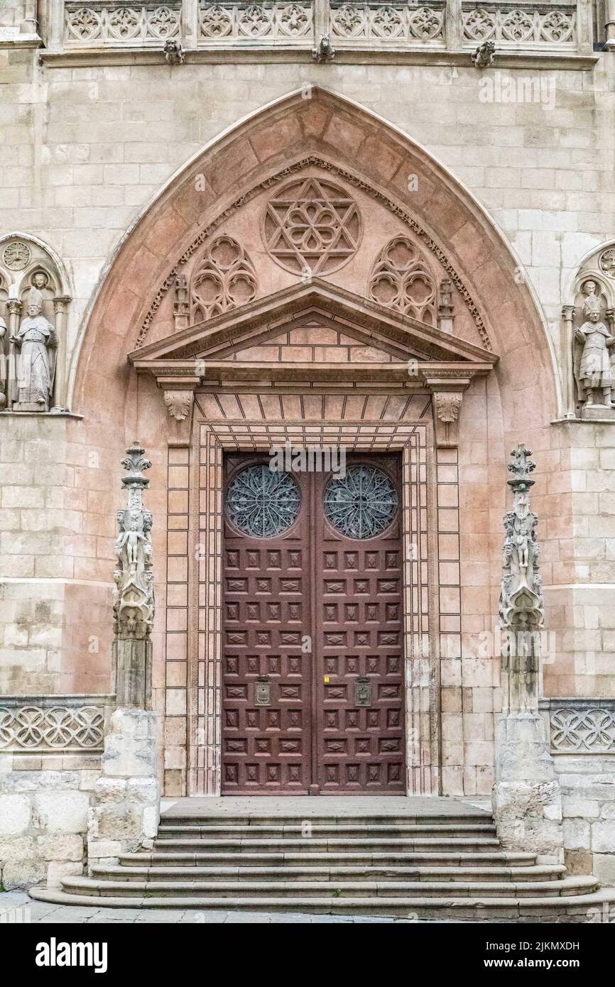 Westeingang der Kathedrale von Burgos, Burgos Spanien Stockfoto