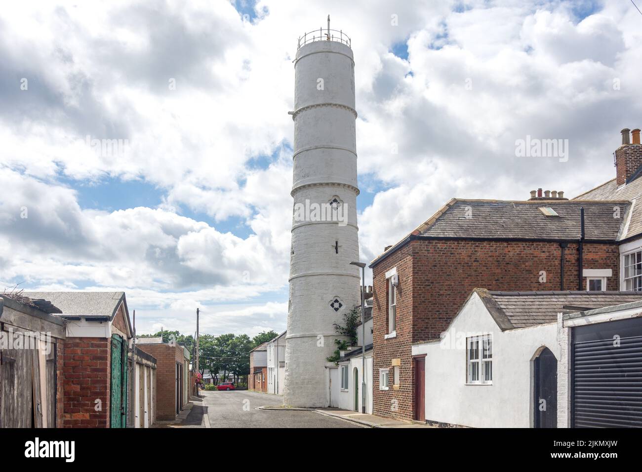 Blyth High Light Leuchtturm aus dem 18.. Jahrhundert, Bath Terrace, Blyth, Northumberland, England, Vereinigtes Königreich Stockfoto