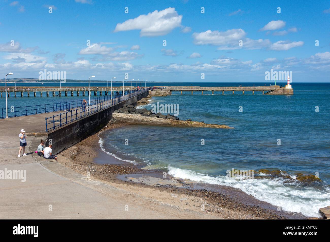 Amble South Pier, Amble, Northumberland, England, Vereinigtes Königreich Stockfoto
