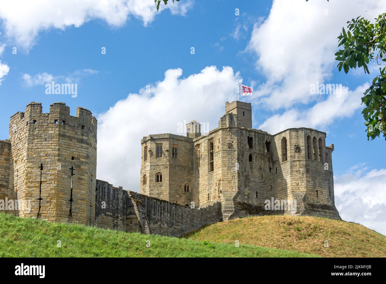 Burg von Warkworth Castle, Warkworth, Northumberland, England, Vereinigtes Königreich, 12.. Jahrhundert Stockfoto