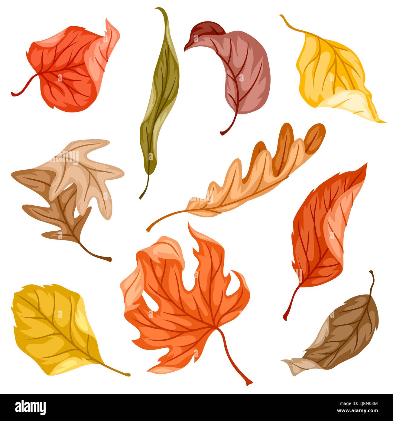 Herbstlaub. Abbildung der fallenden Blätter. Stock Vektor
