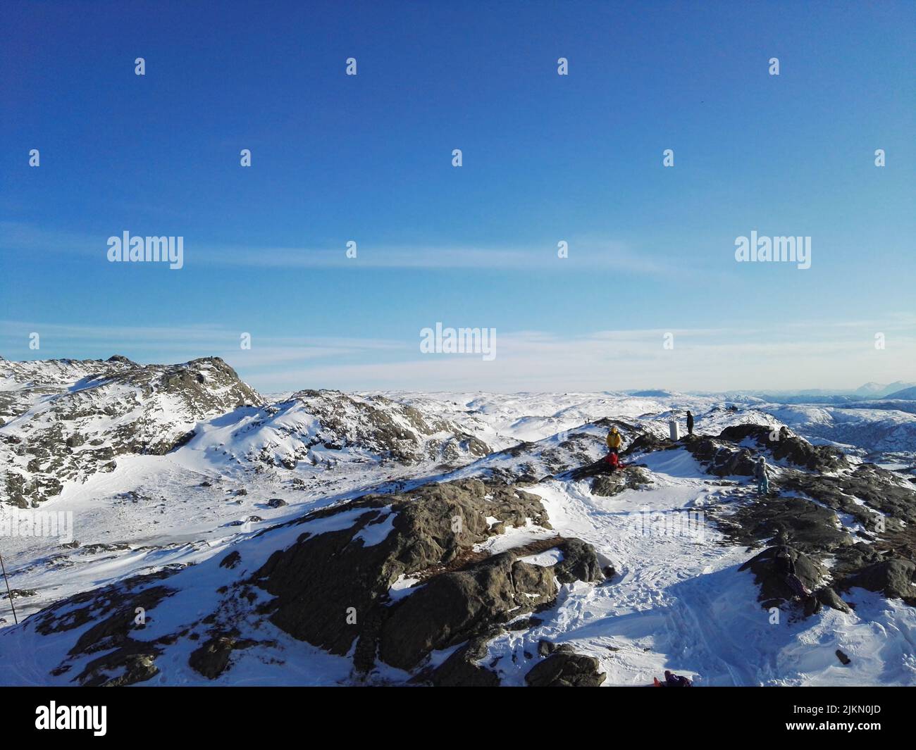 Eine Luftaufnahme des Mount Ulriken in Bergen, Norwegen. Stockfoto