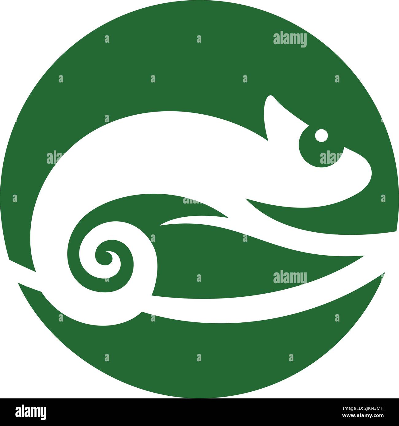 Abstraktes Chamäleon über das Logo der Zweigstelle Stock Vektor