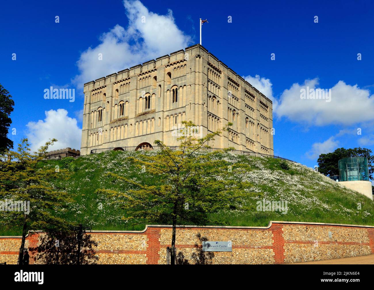 Norwich Castle, mittelalterliche Burgen, Keep, normannische Architektur, Norwich, Norfolk Stockfoto