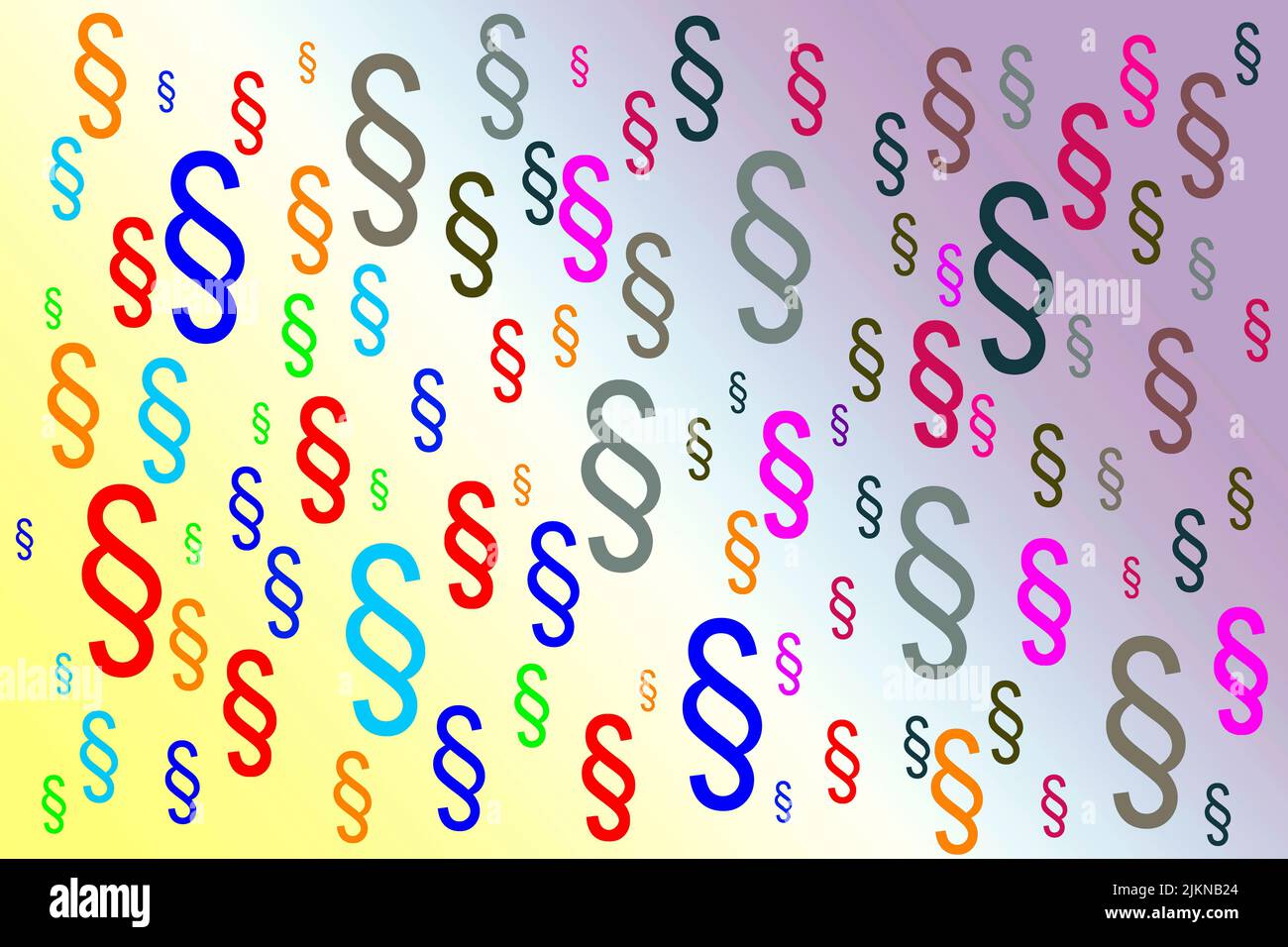Viele farbige Absatzsymbole auf buntem Hintergrund Stockfoto