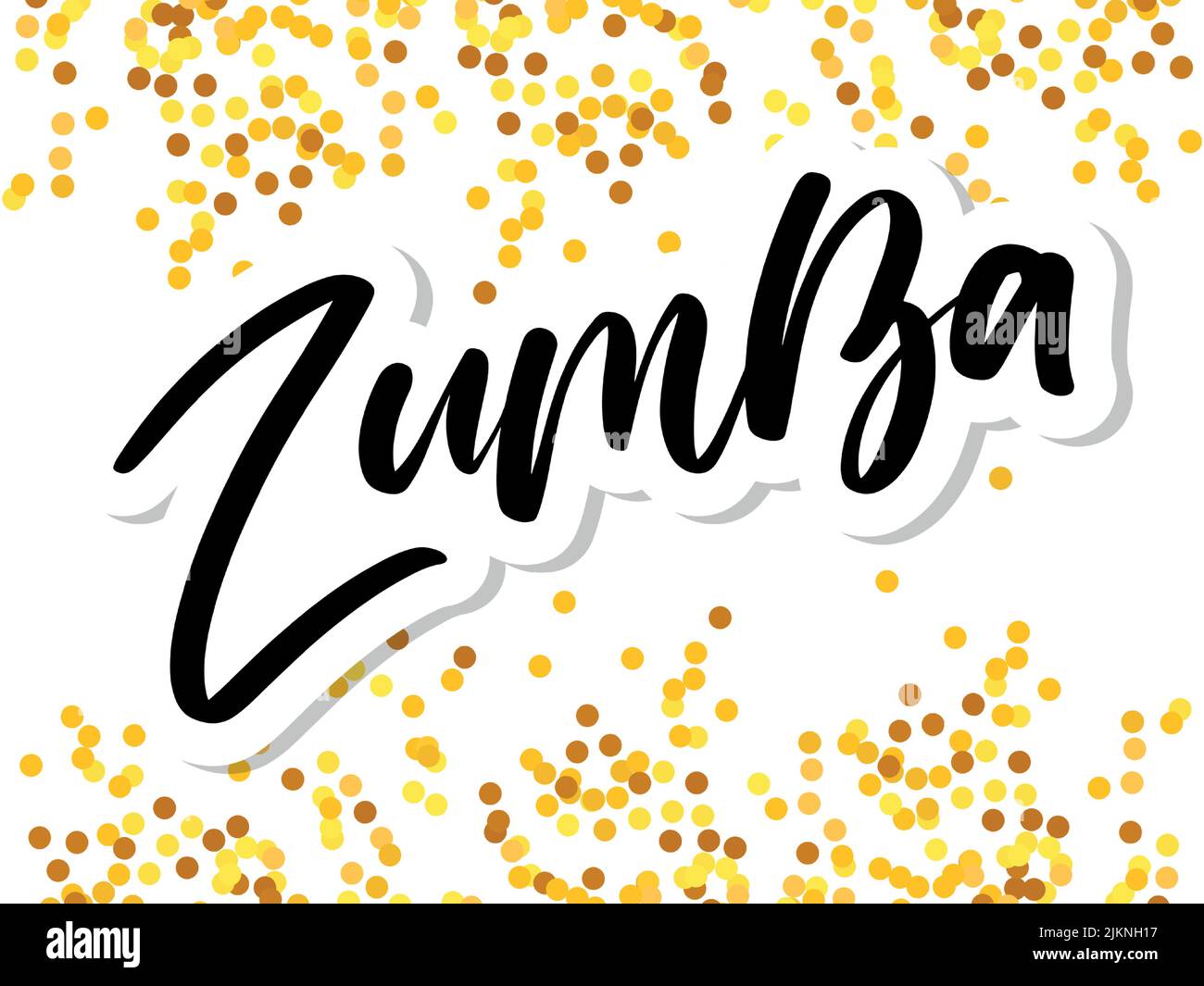 Zumba Dance Studio Text. Kalligraphie Wort Banner Design. Aerobe Fitness. Vektor-Handschriftendarstellung Stock Vektor