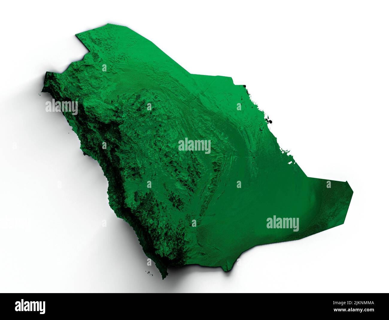 Saudi-Arabien topografische Karte 3D realistische Saudi-Arabien Karte 3D Illustration Stockfoto