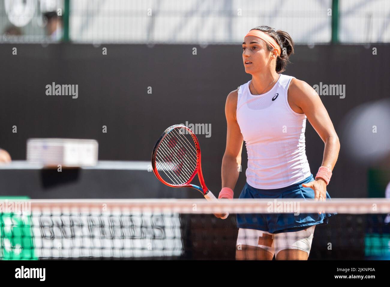 Warschau, Polen. 28.. Juli 2022. Caroline Garcia wurde beim zweiten Spiel der BNP Paribas Poland Open - WTA 250 zwischen Elisabetta Cocciaretto (Italien) und Caroline Garcia (Frankreich) in Warschau in Aktion gesehen. (Endergebnis; Elisabetta Cocciaretto 0:2 (3:6, 5:7) Caroline Garcia) Credit: SOPA Images Limited/Alamy Live News Stockfoto