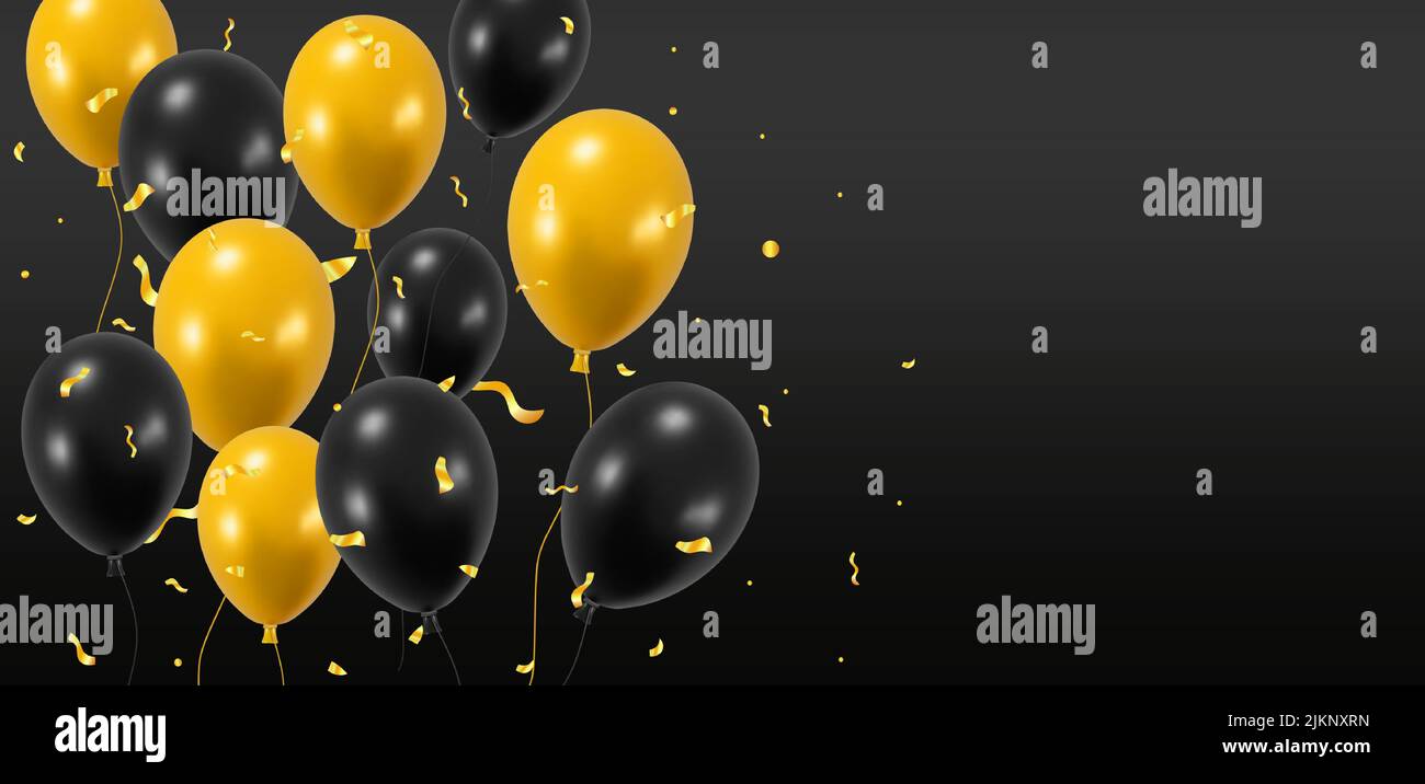 3D Dunkel glänzender Ballon Glitzer-Rand Stock Vektor
