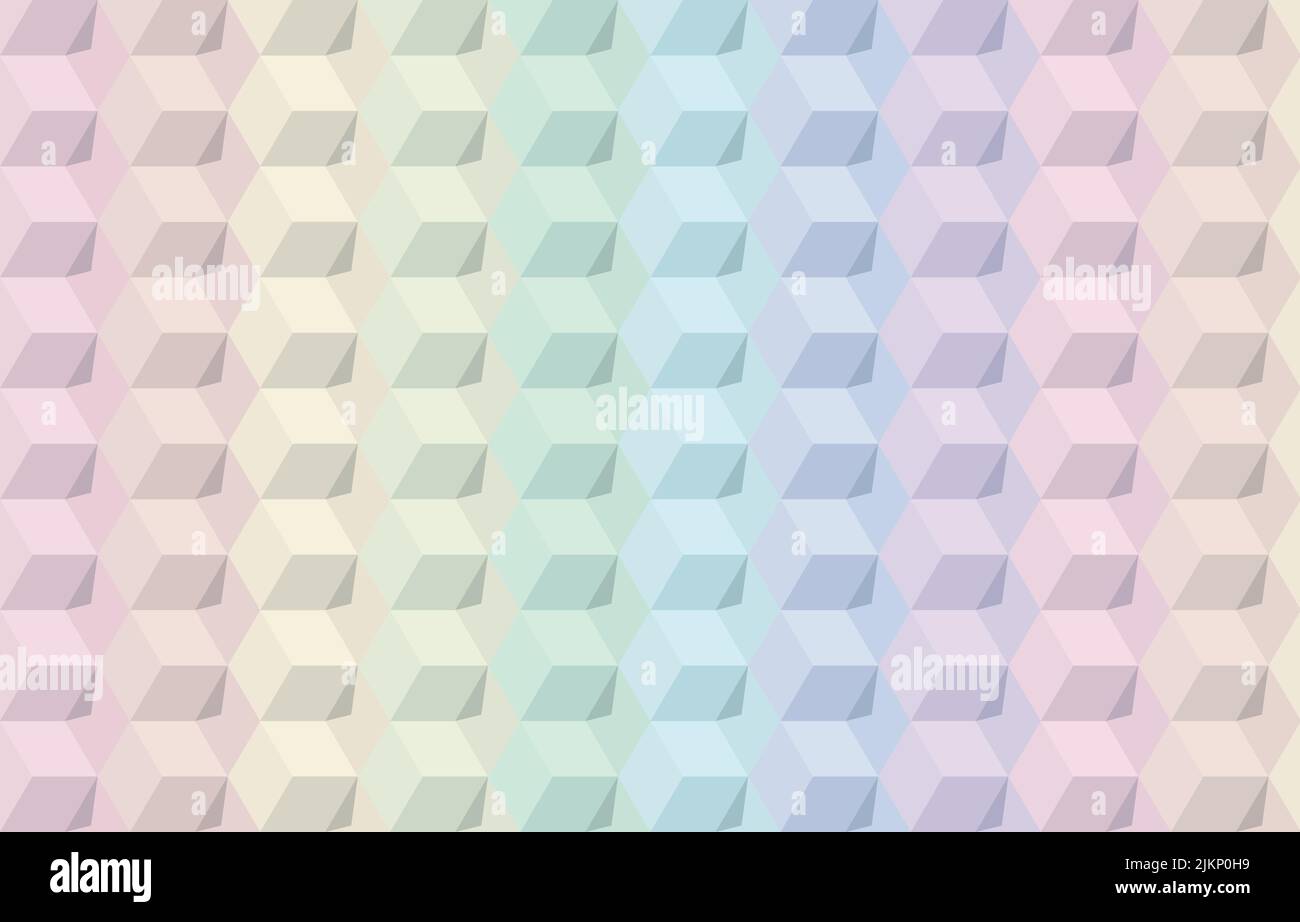 Bunte Pastell Würfel Geometrische Abstrakte Flache Hintergrund Stock Vektor