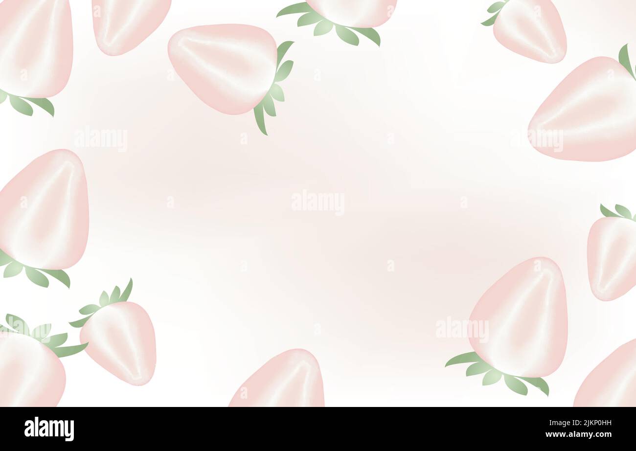Frische Gesunde Lebensmittel Erdbeer Obst Pastell Farbe Hintergrund Stock Vektor