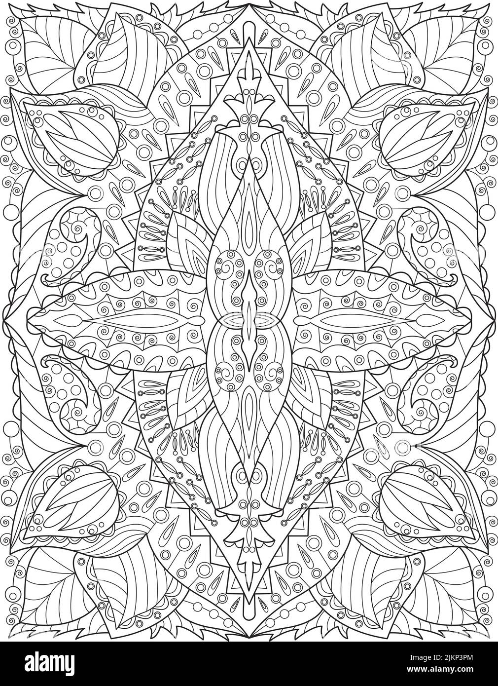 Eine illustrierte vertikale skizzierte Blumenkunst Stock Vektor