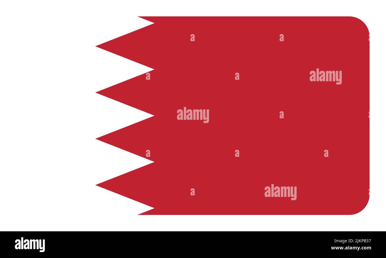 Flagge von Bahrain. Nationales Symbol in offiziellen Farben. Vorlagensymbol. Abstrakter Vektorhintergrund Stock Vektor