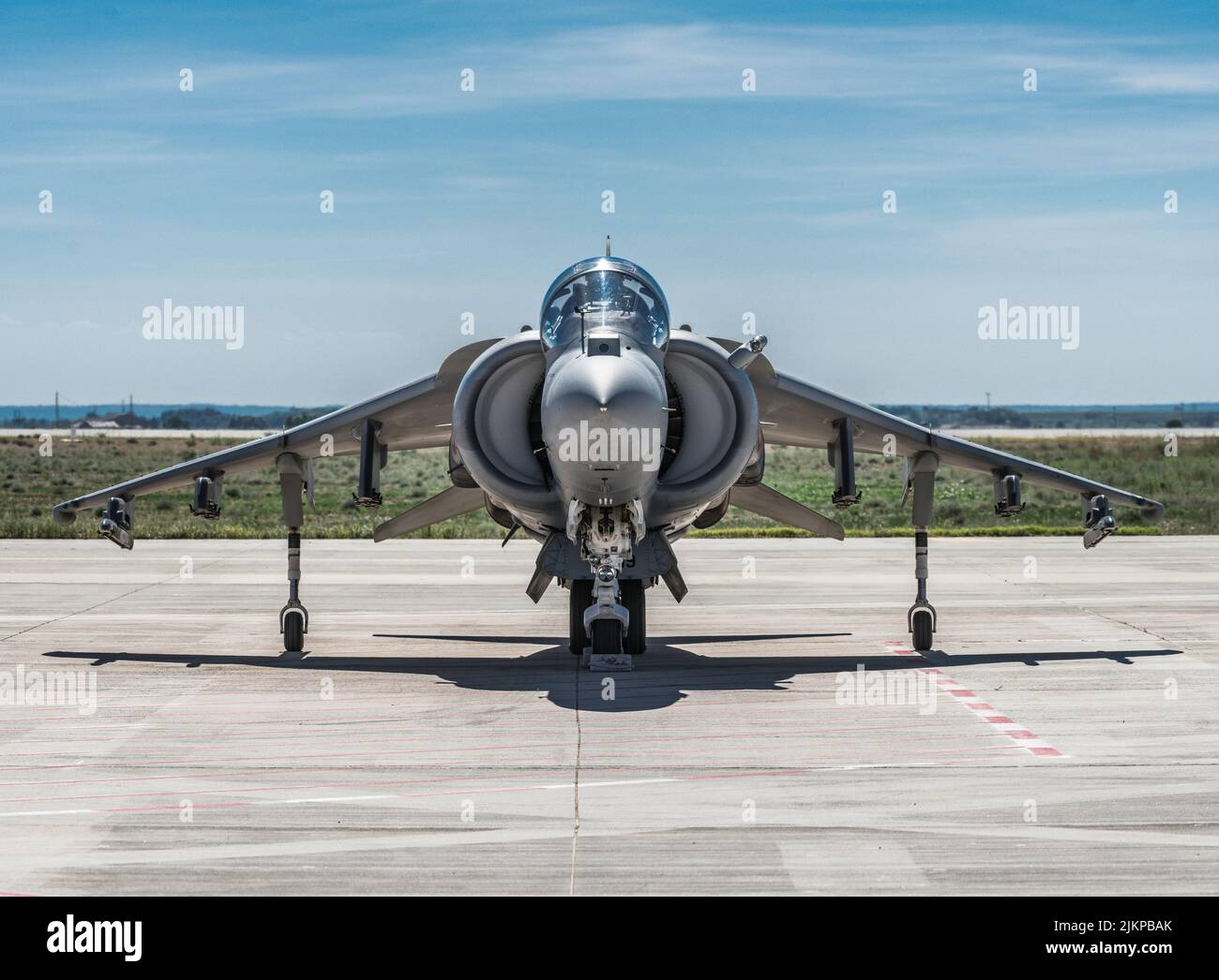 Klassische Armee Flugzeug in der Show. AV-8B HARRIER II Stockfoto