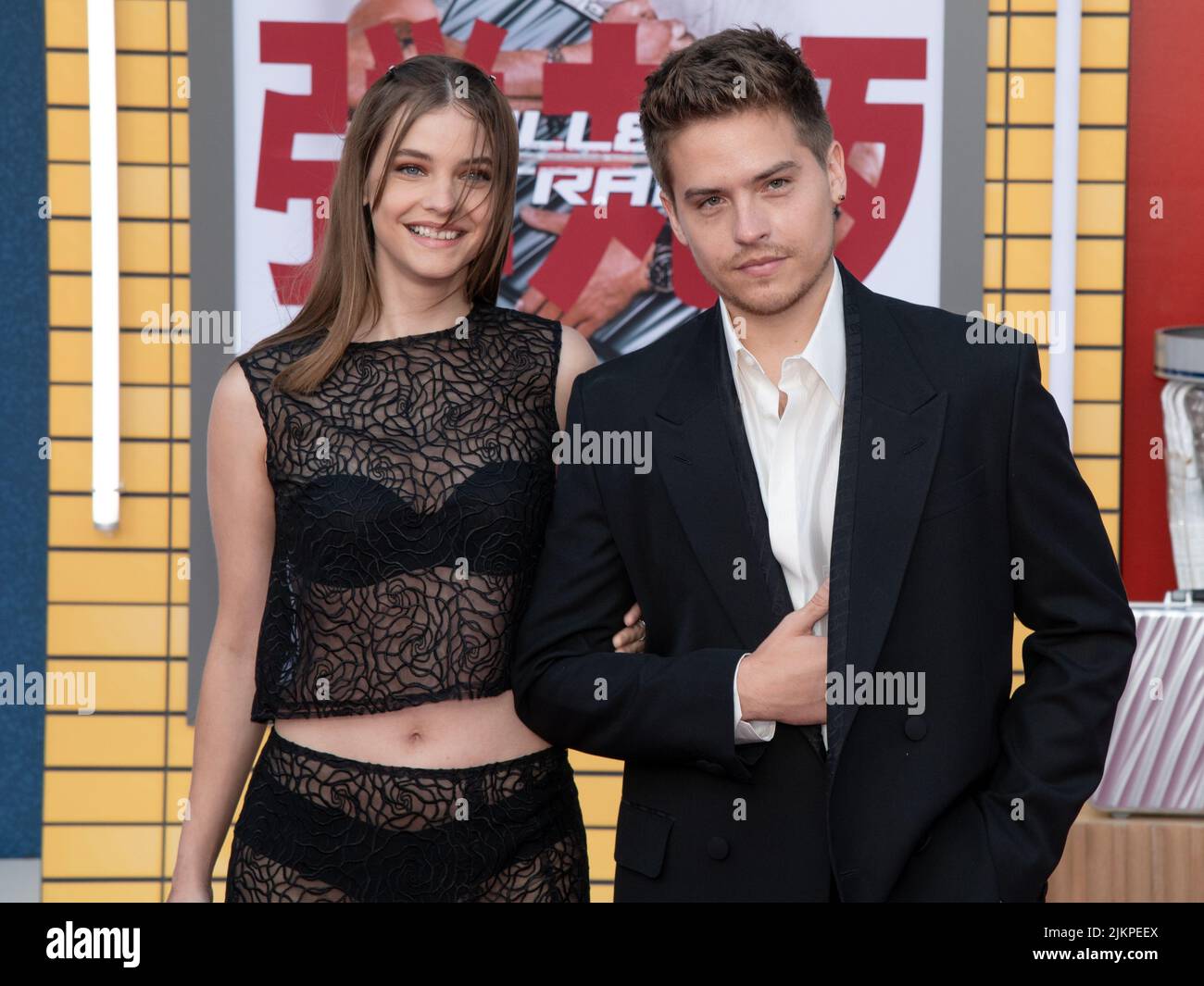 1. August 2022, Westwood, Kalifornien, USA: Barbara Palvin und Dylan Sprouse nehmen an der Los Angeles-Premiere von Columbia Pictures'''Bullet Train' Teil (Bildquelle: © Billy Bennight/ZUMA Press Wire) Stockfoto