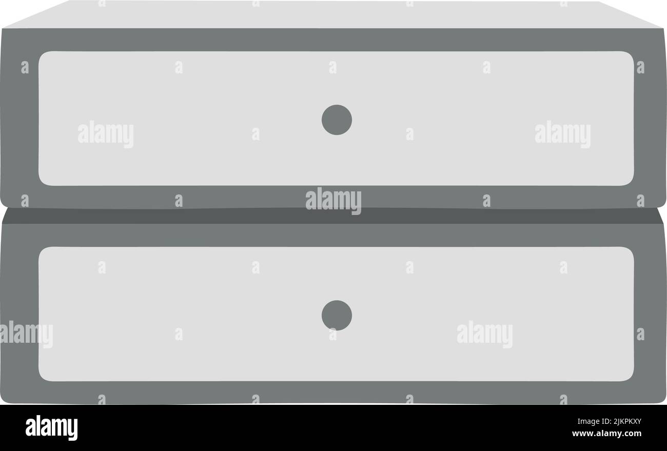 Kommode halb flach Farbe Vektor Objekt Stock Vektor